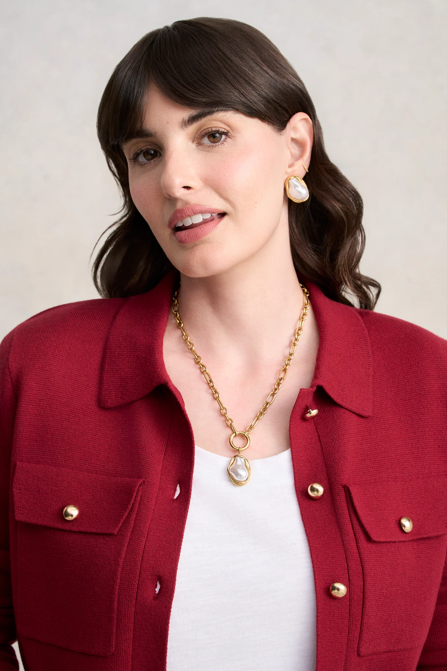 Organic Pendant Necklace - Gold - Image 2