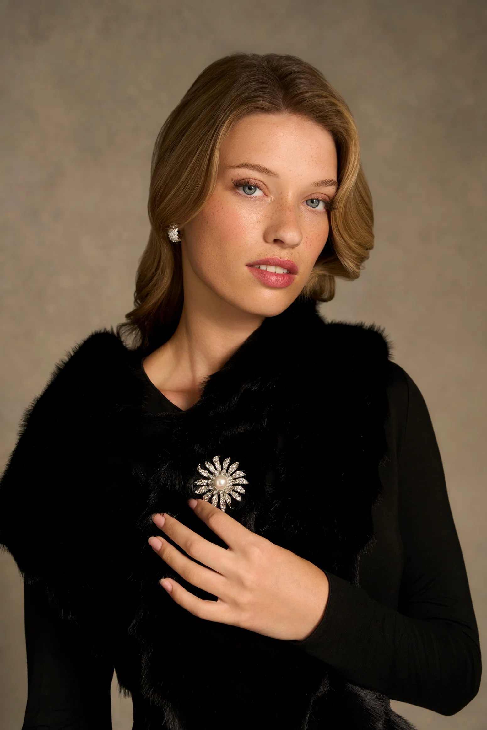 Ornate Flower Brooch - Silver - Image 2