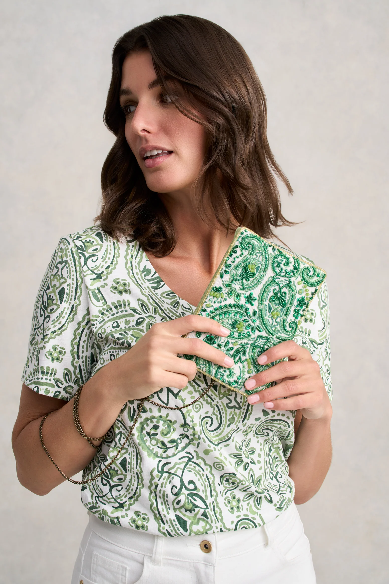 Paisley Print Cos Bag - Green - Image 2