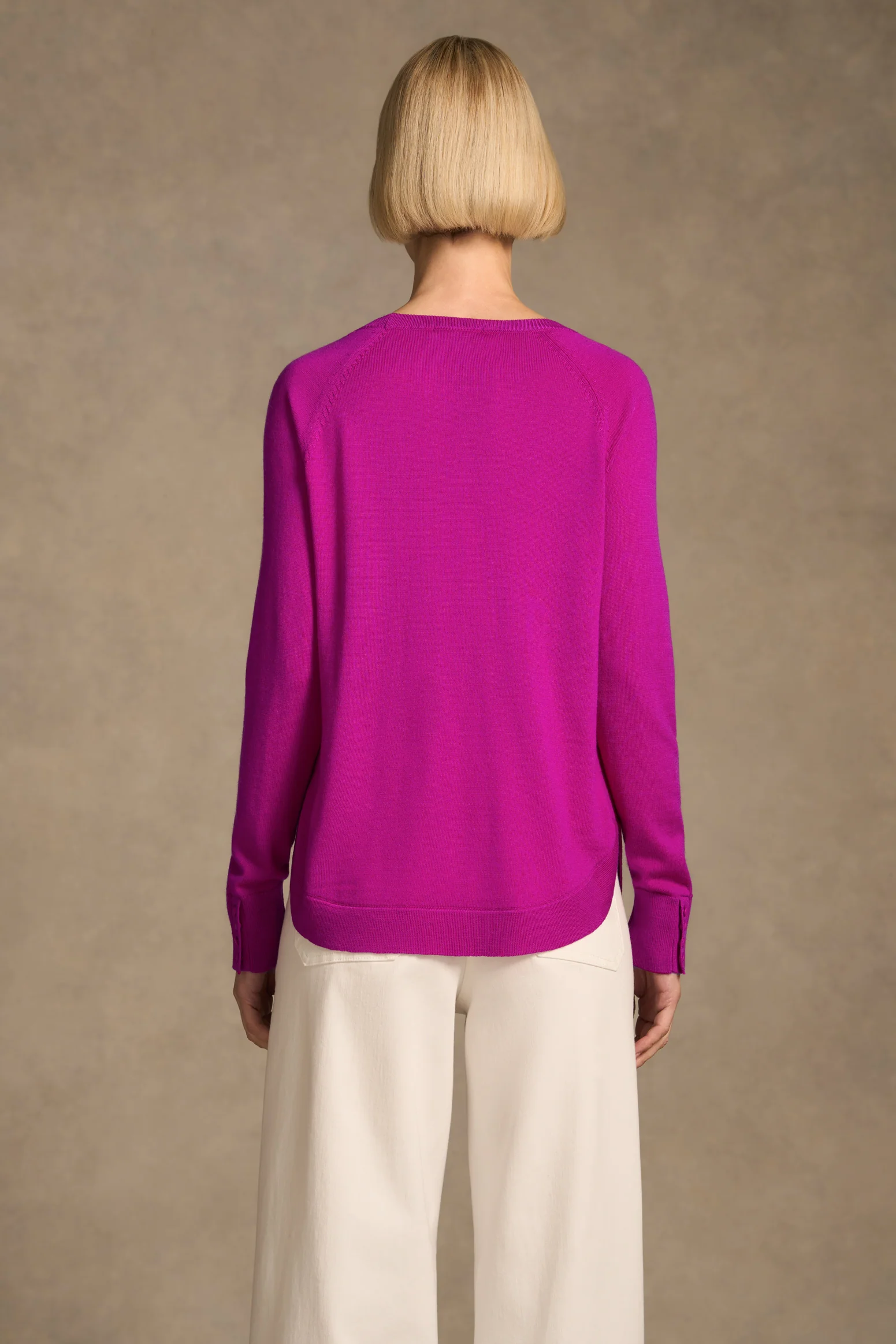 Extra Fine Merino Jumper - Fuchsia - Image 6