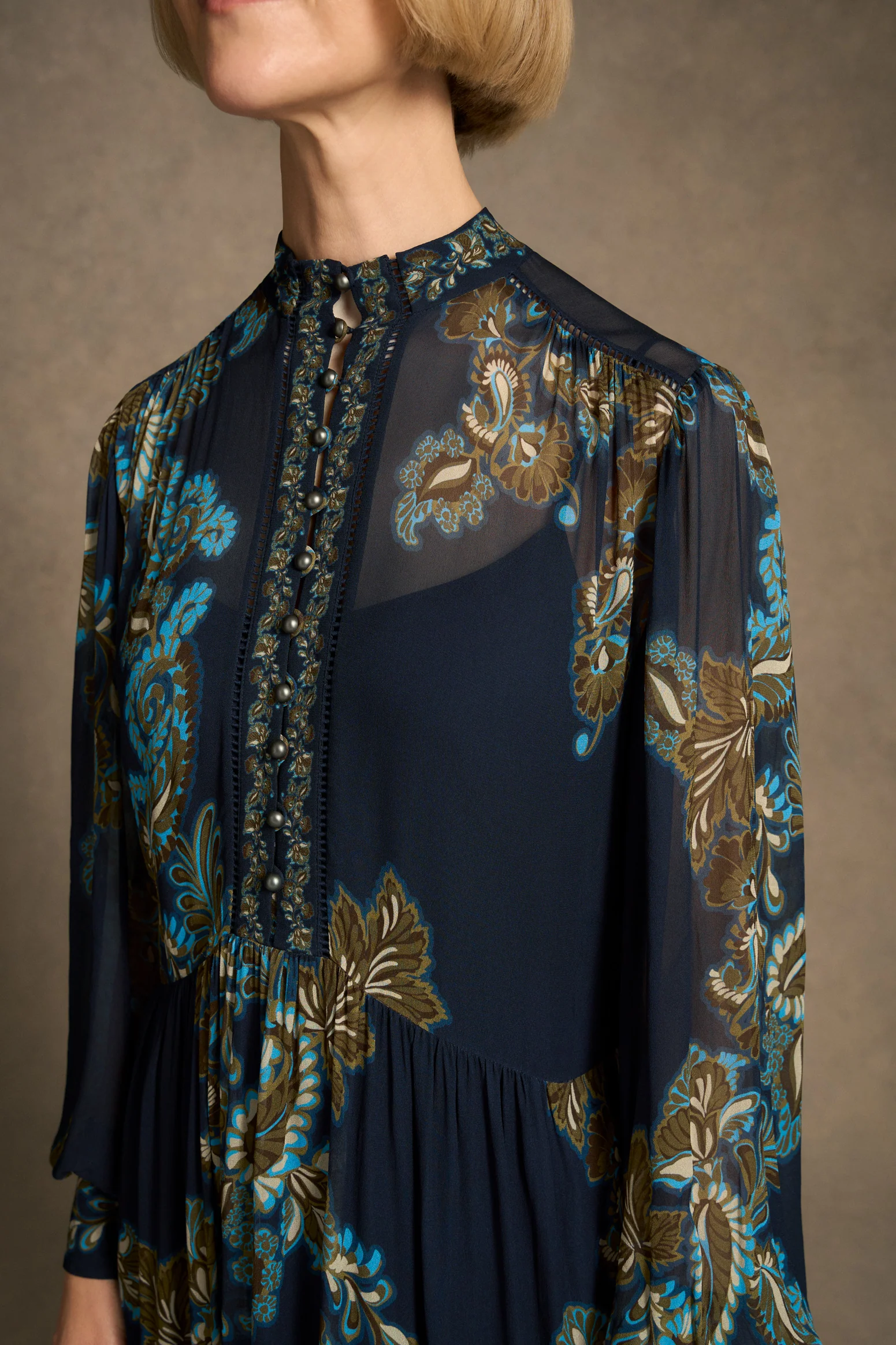 Border Print Dress - Ink Paisley Print - Image 4