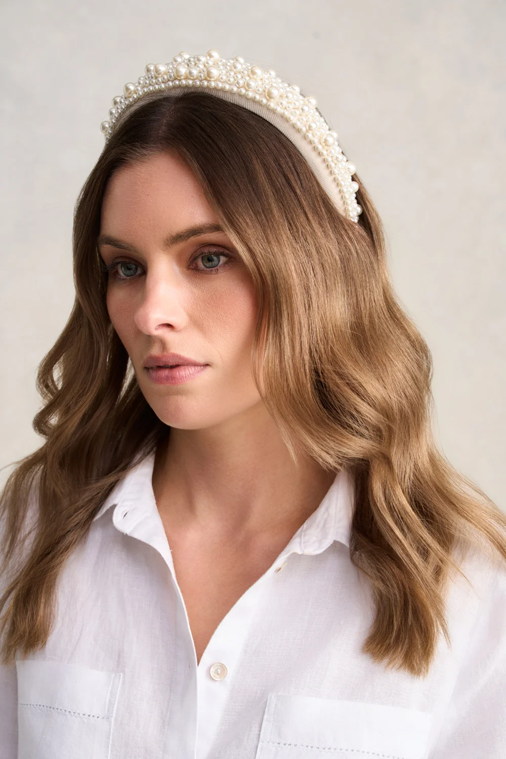 Pearl Headband – Cream - Image 2