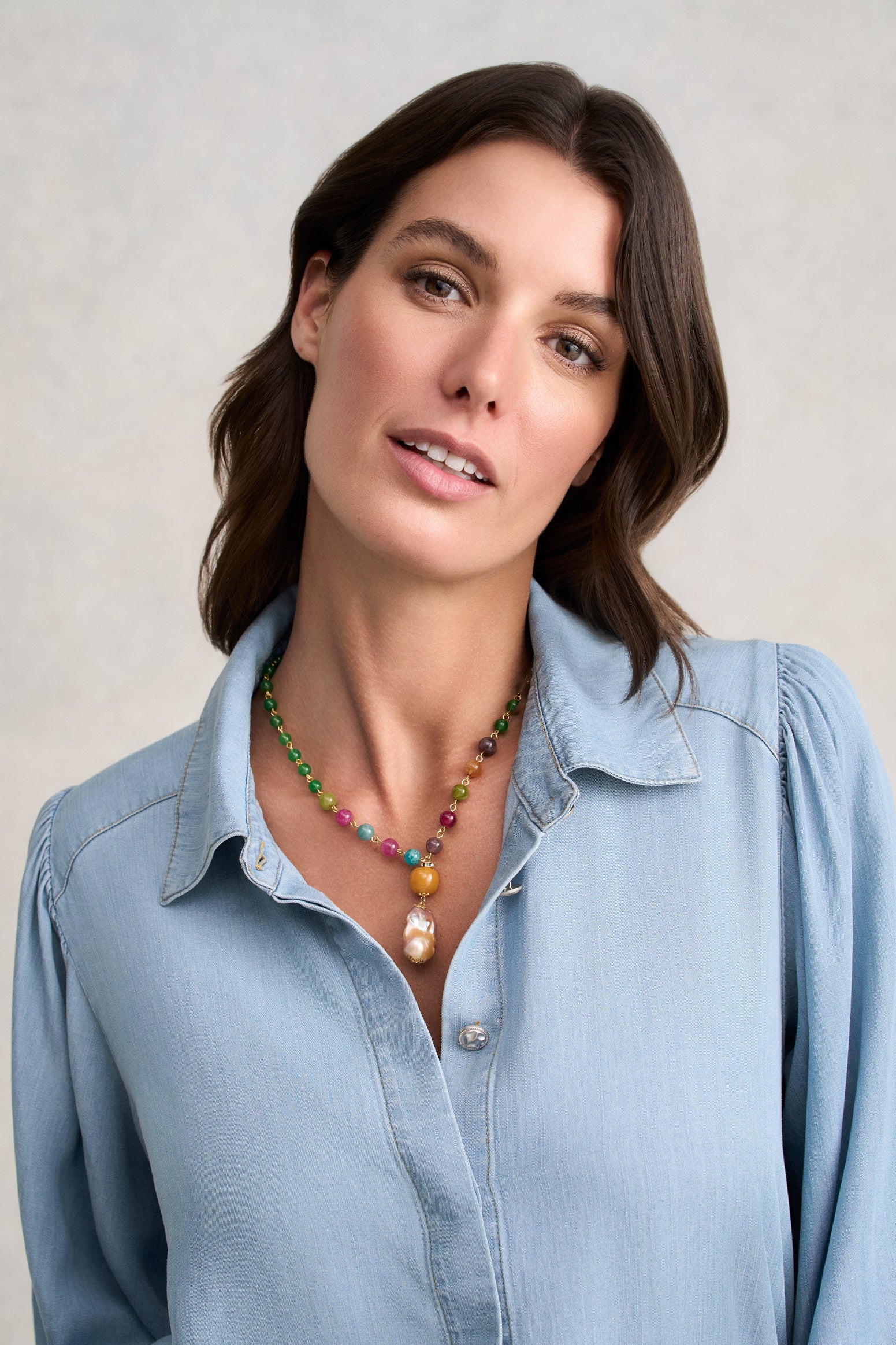 Pearl Pendant Necklace - Multicolour - Image 2