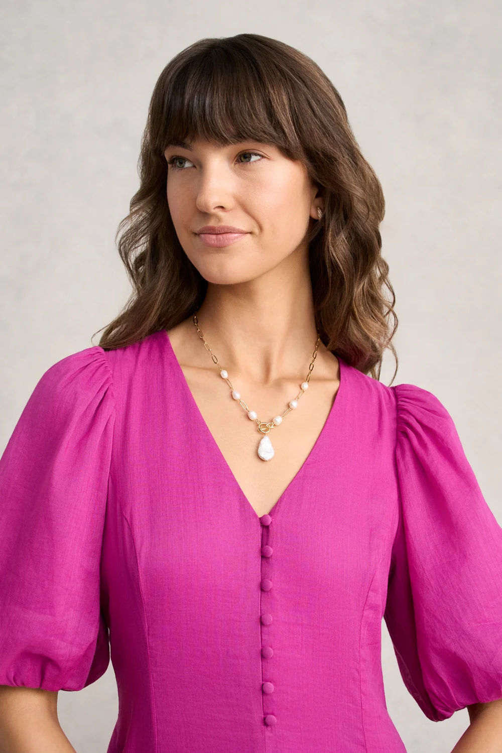 Pearl Pendant Necklace - Gold - Image 2