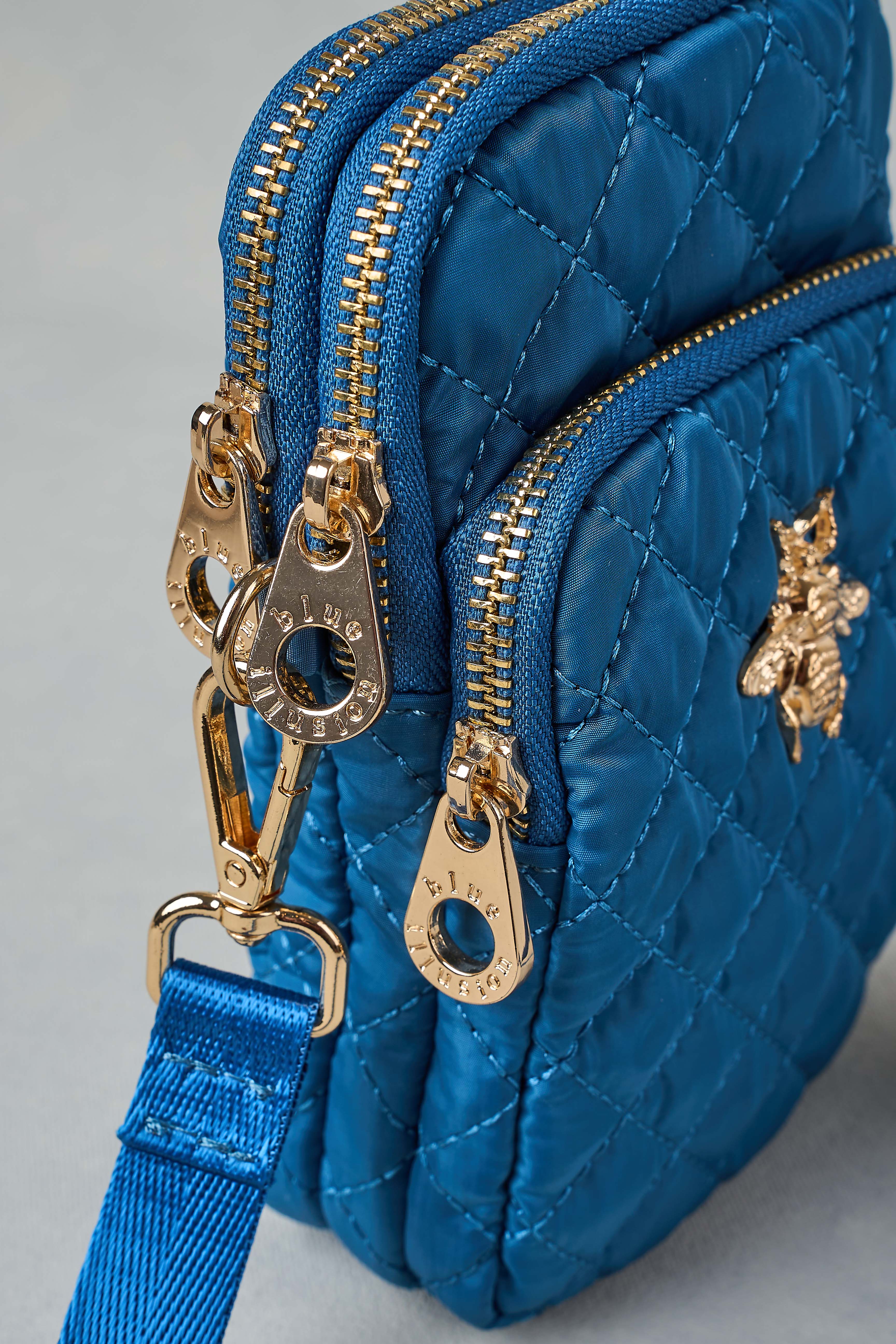 Quilted Phone Bag - Mid Blue - Image 4