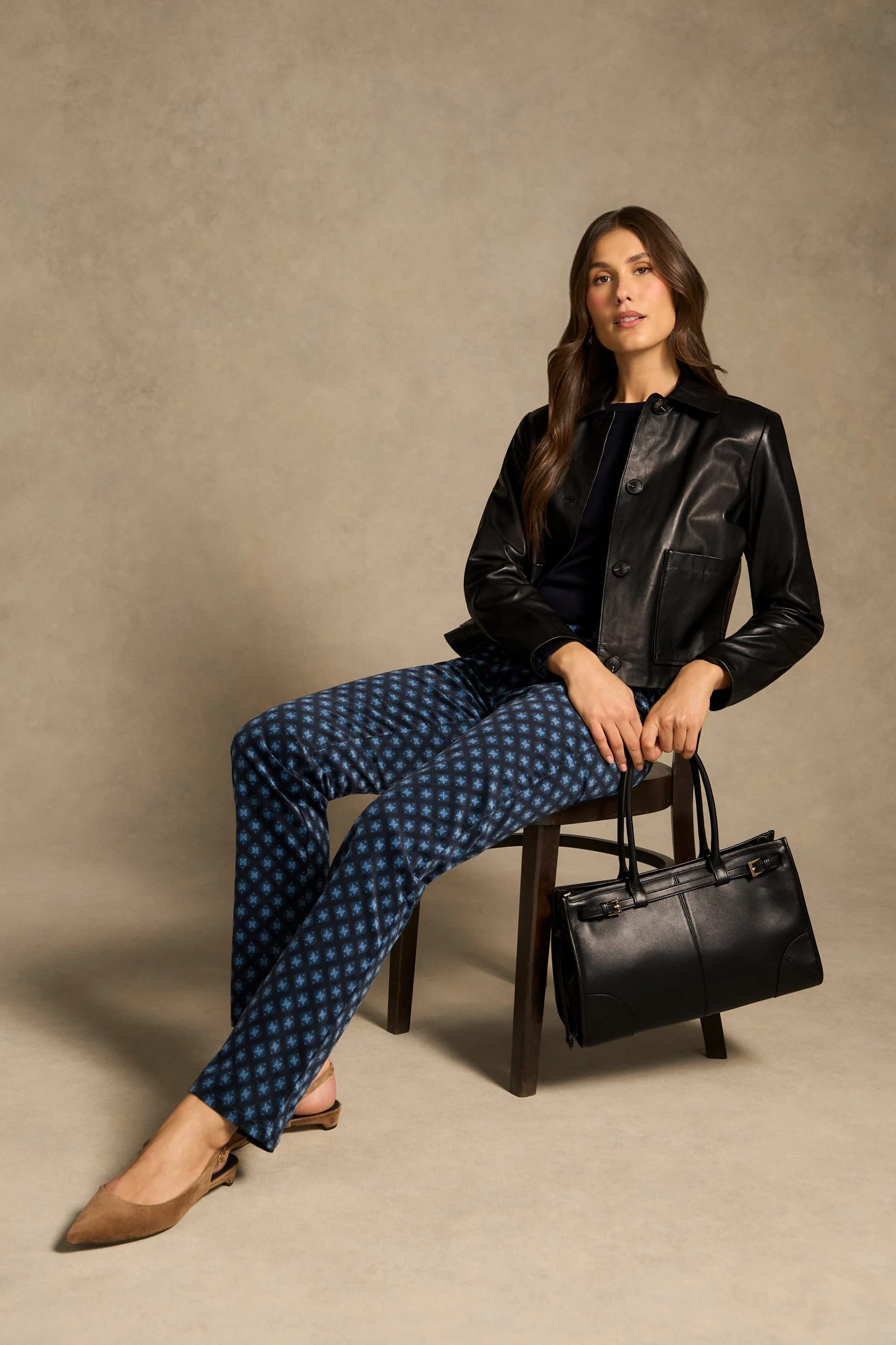Bengajean® Velvet Straight Leg - Navy Reverie Print - Image 6
