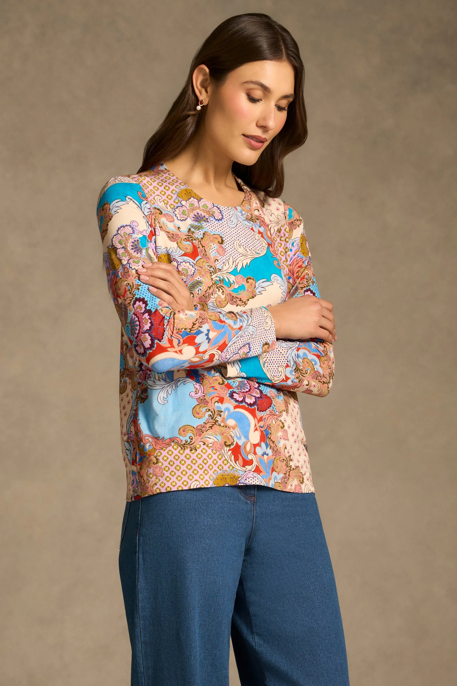 Double Layer Long Sleeve T-Shirt - Rococo Reverie Print - Image 2