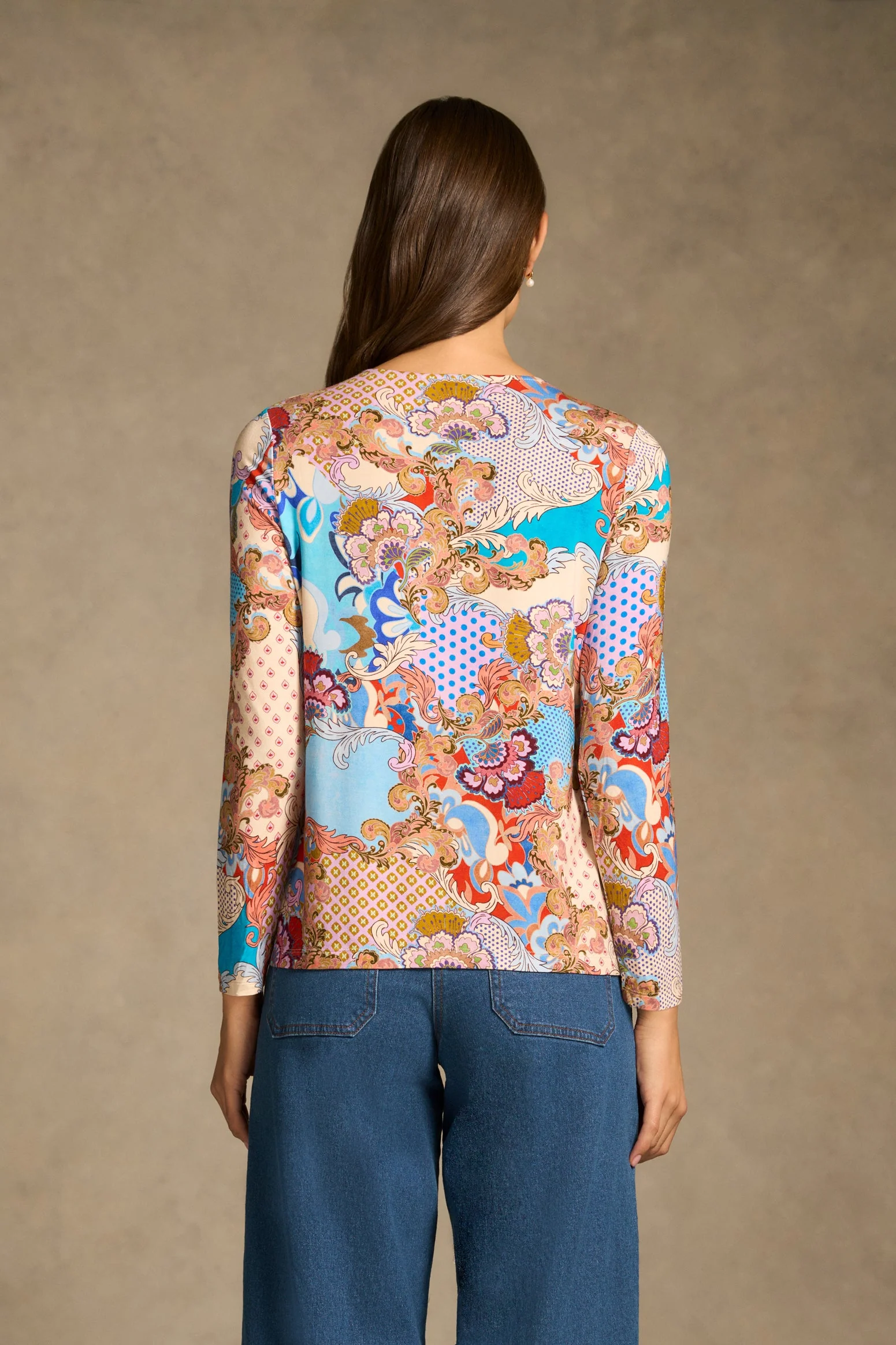 Double Layer Long Sleeve T-Shirt - Rococo Reverie Print - Image 6
