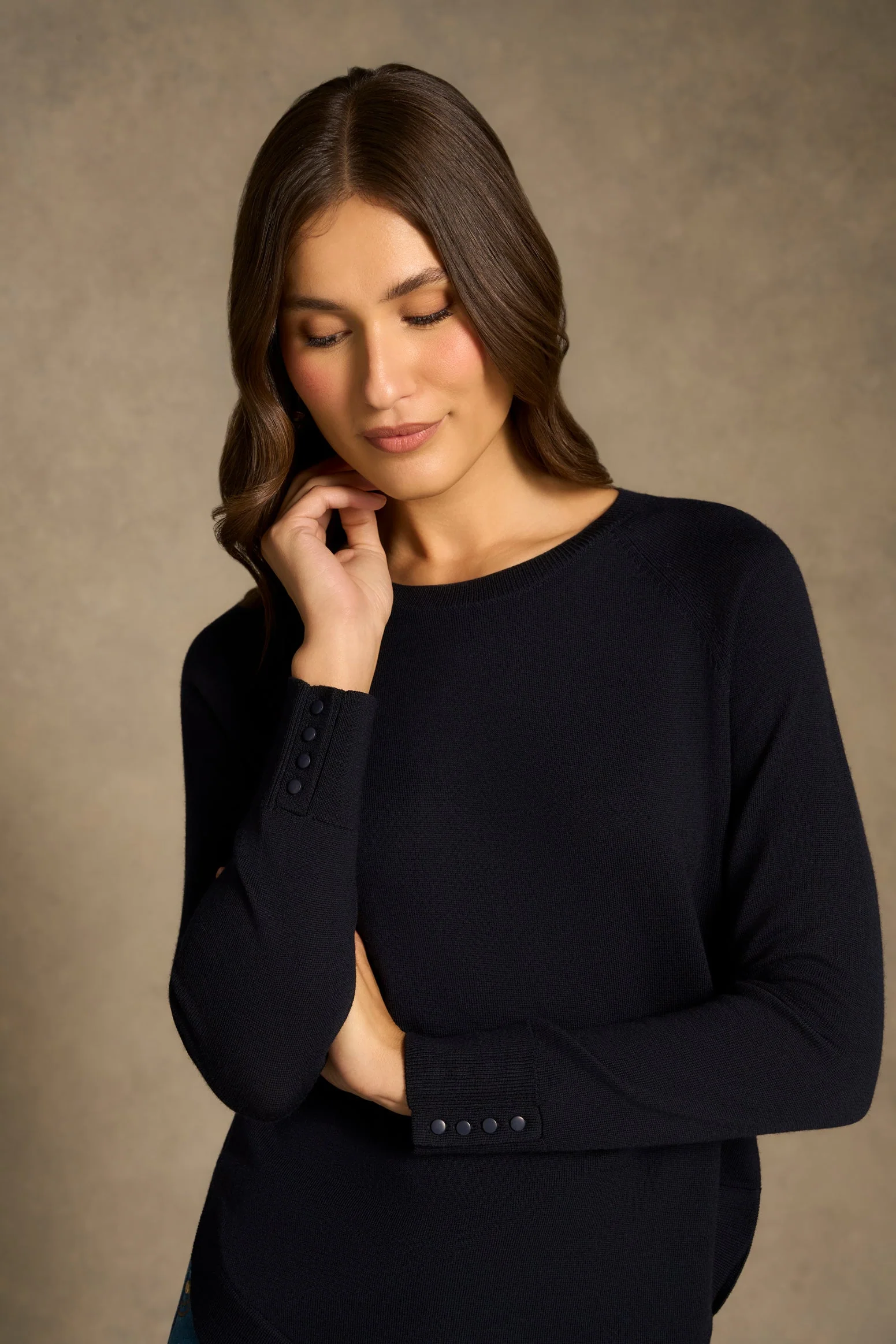 Extra Fine Merino Jumper - French Navy - Image 3