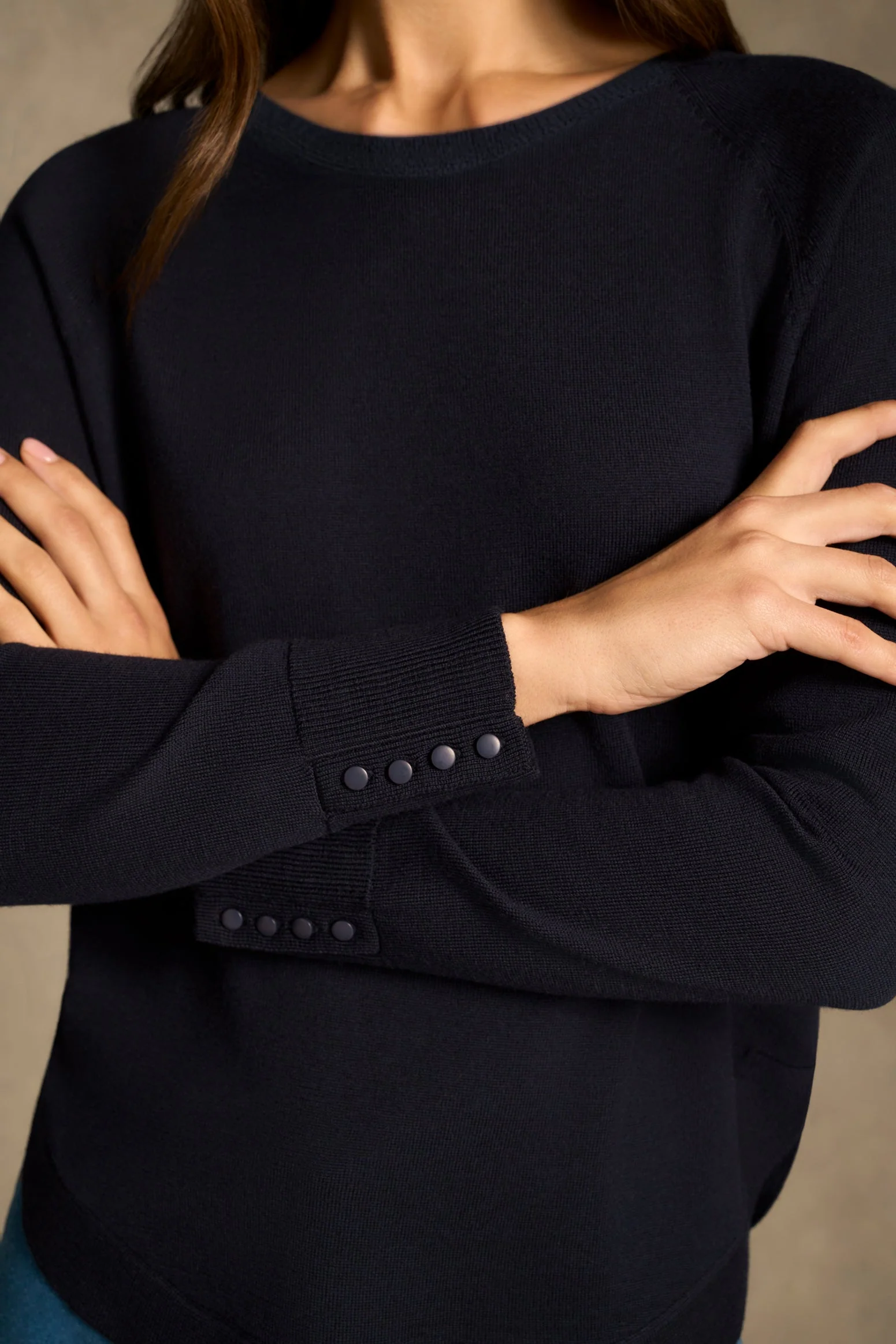Extra Fine Merino Jumper - French Navy - Image 4