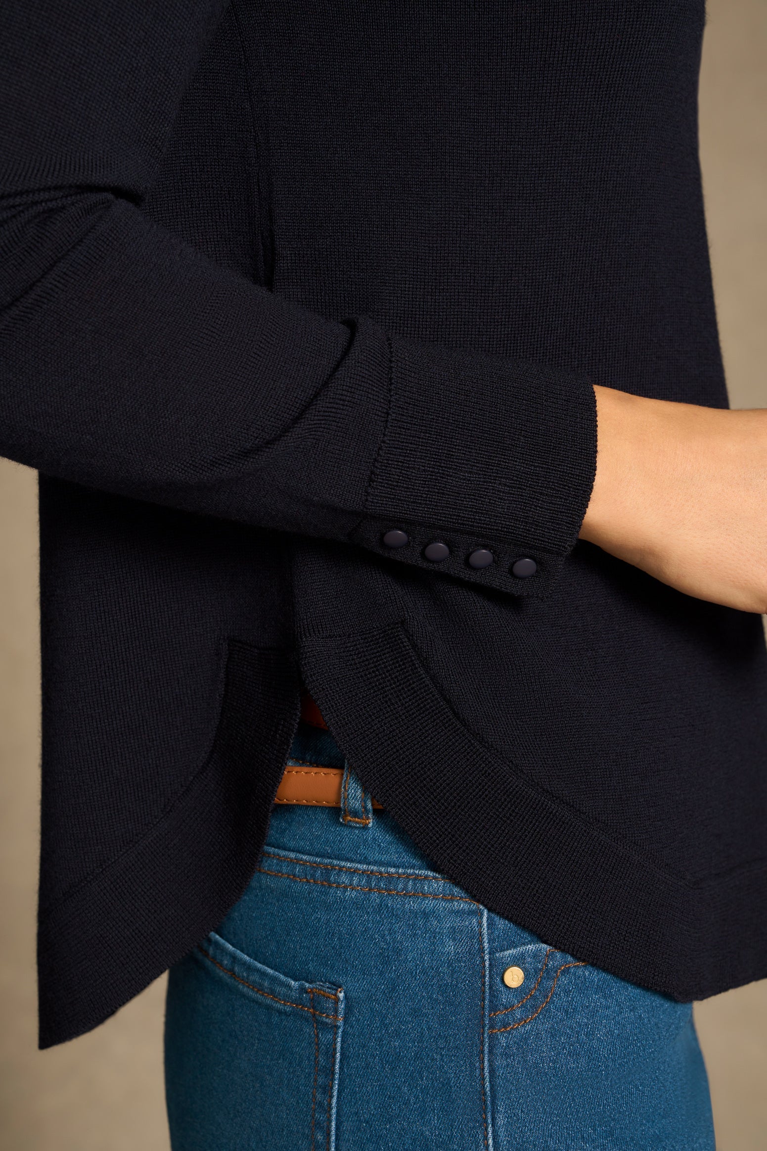 Extra Fine Merino Jumper - French Navy - Image 5