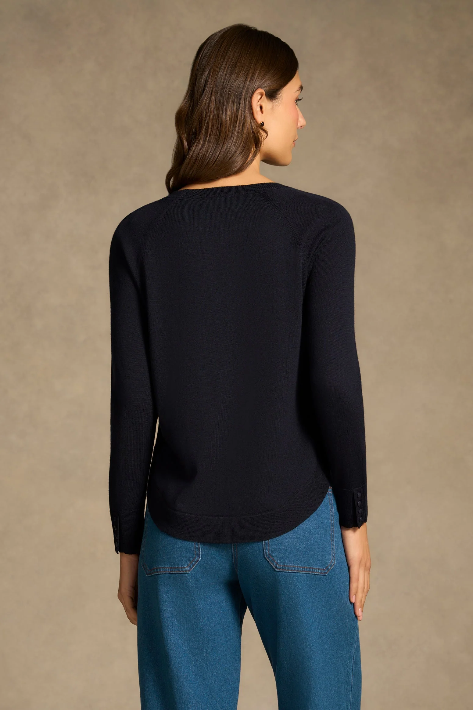Extra Fine Merino Jumper - French Navy - Image 7