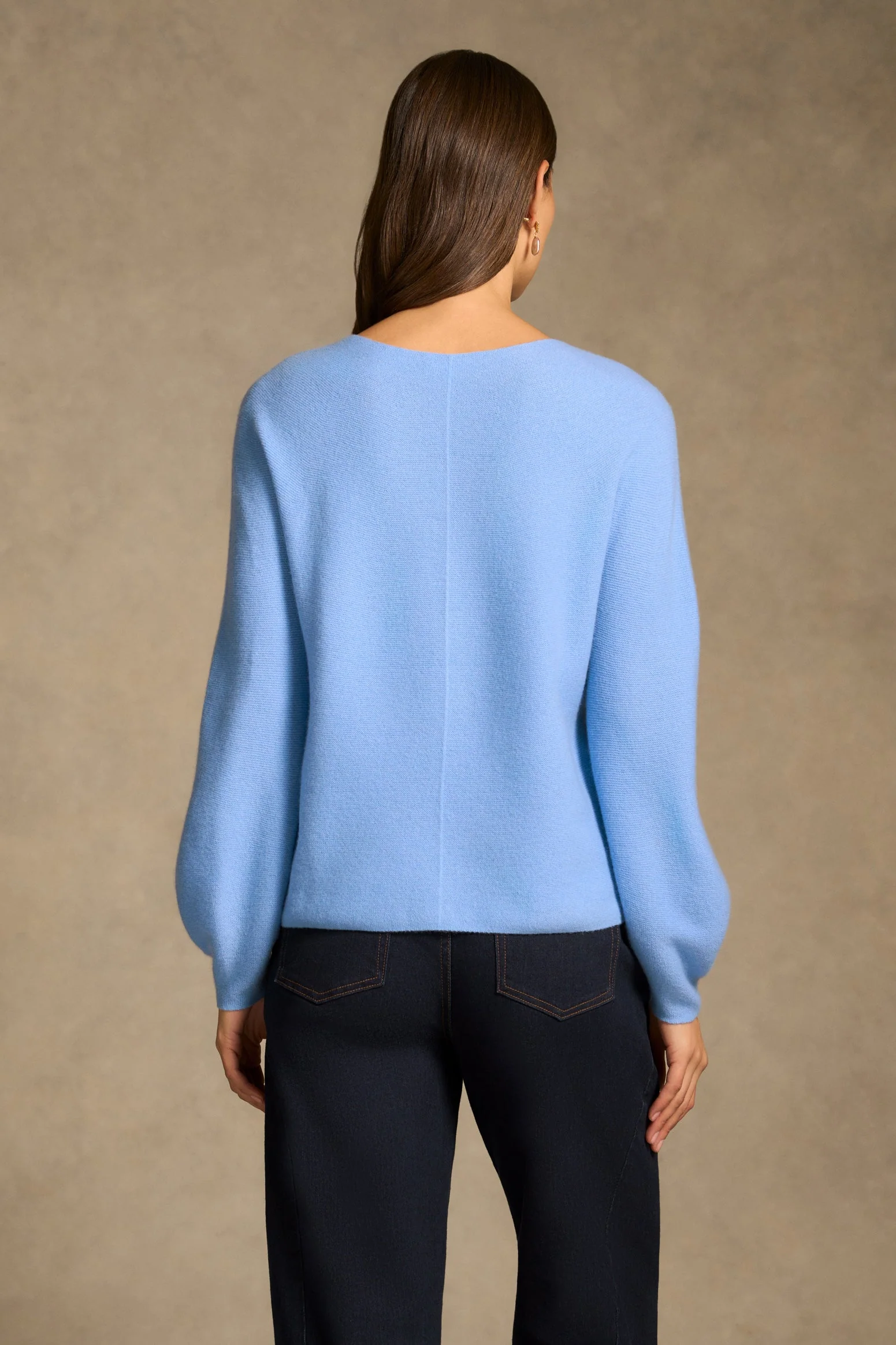 Merino Notch Neck Jumper - Bright Periwinkle - Image 6