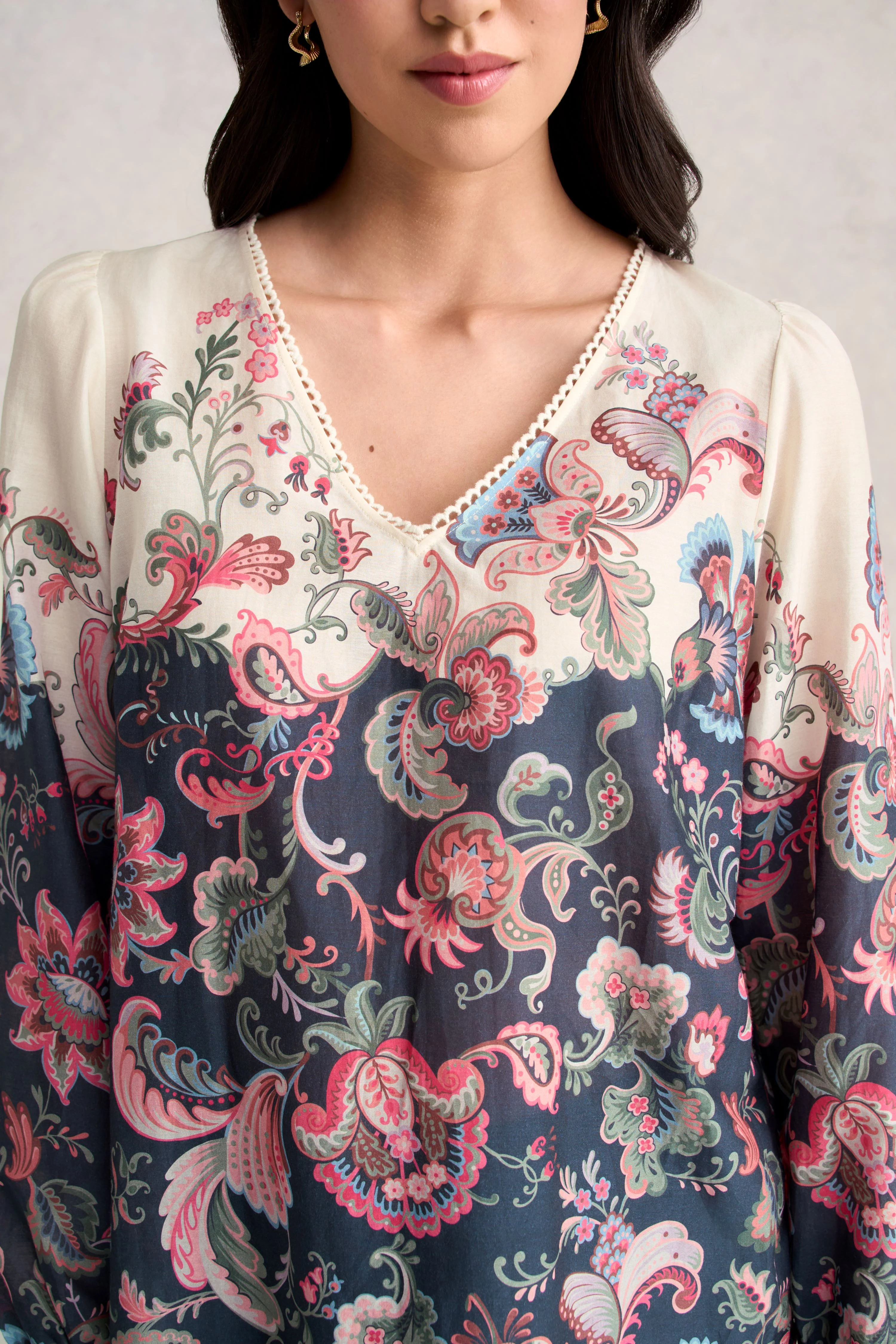 Placement Print Blouse - Tapestry Print - Image 5
