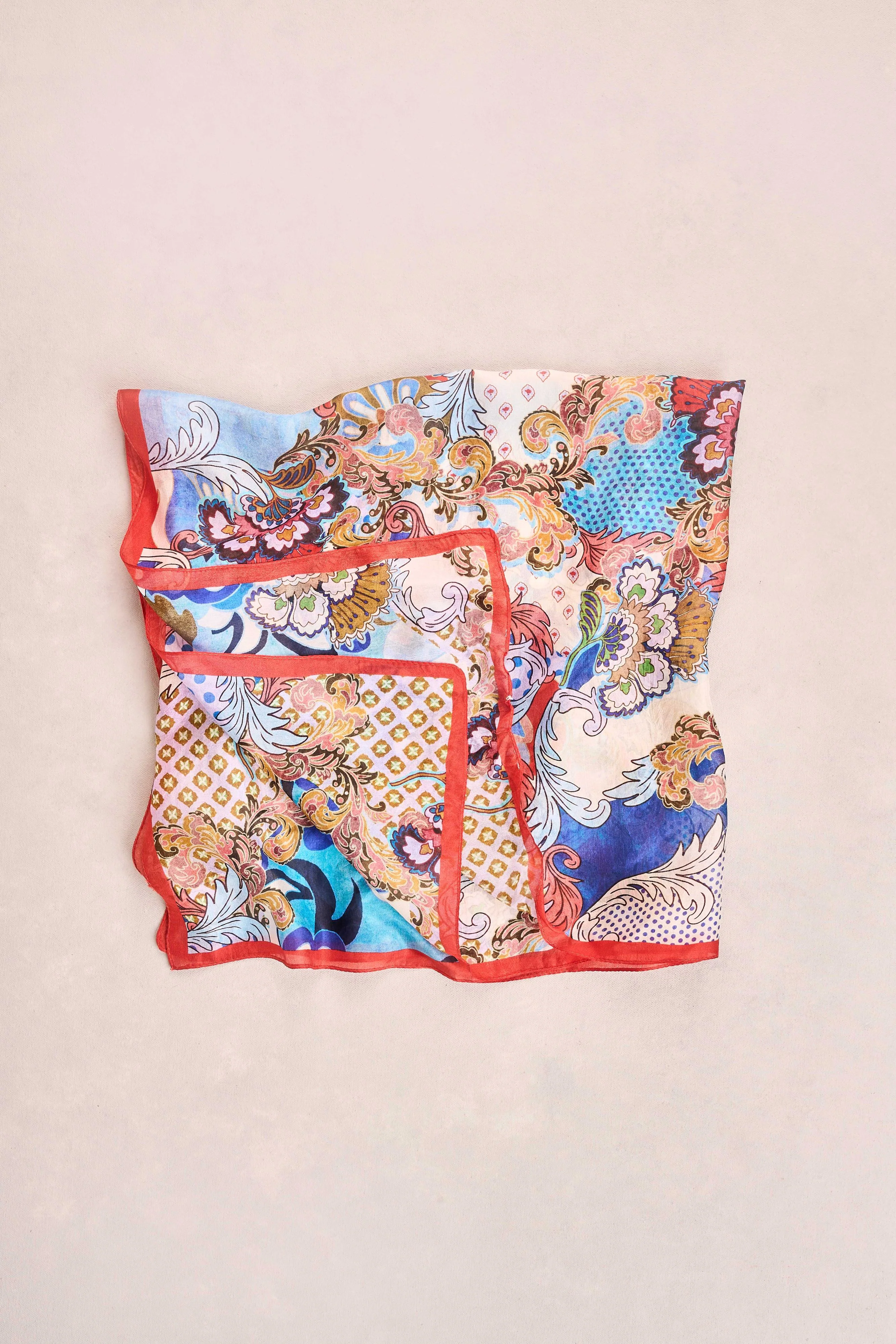 Rococo Reverie Silk Scarf – Multicolour - Image 4