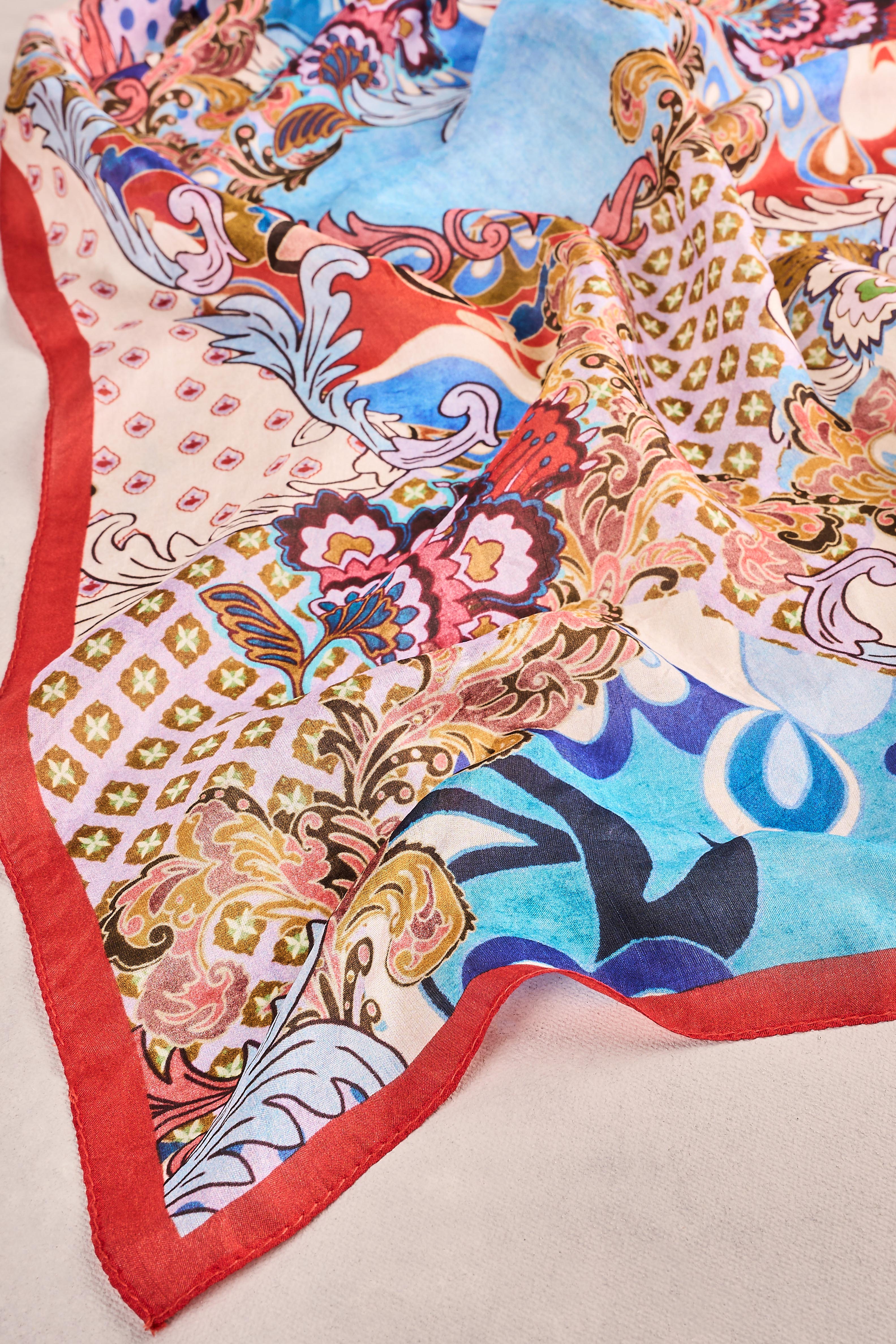 Rococo Reverie Silk Scarf – Multicolour - Image 5