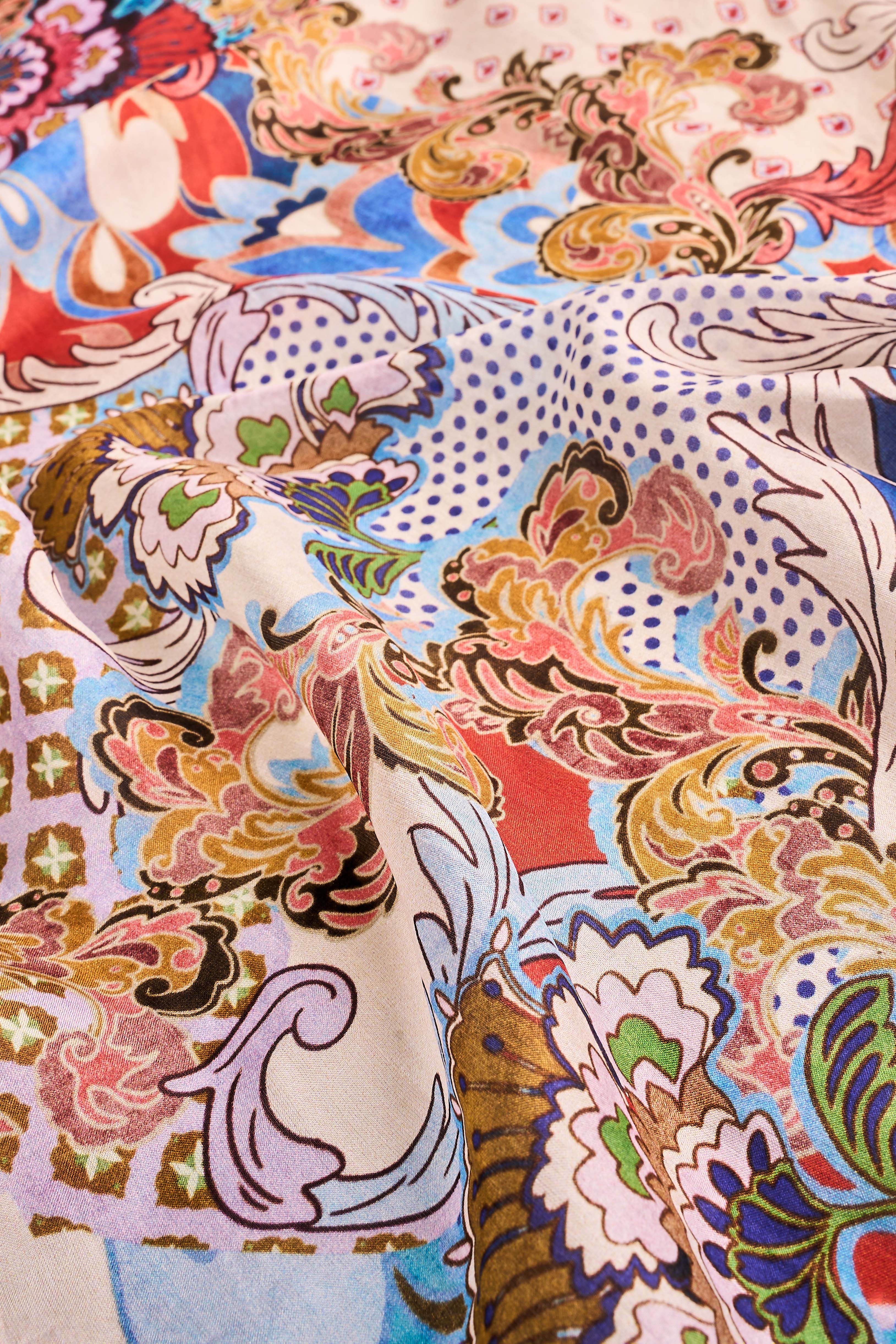 Rococo Reverie Silk Scarf – Multicolour - Image 6