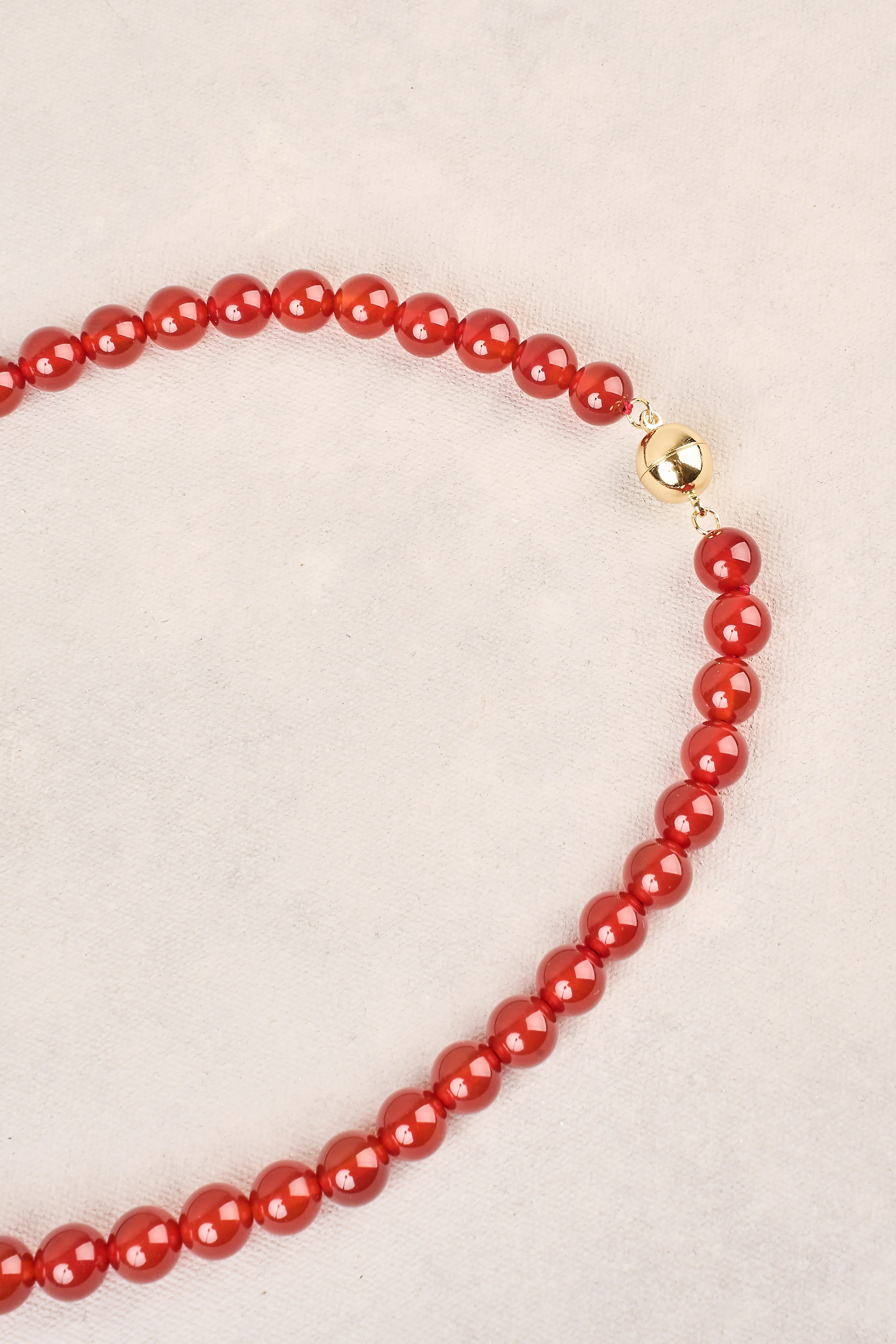 Round Beaded Necklace - Red - Image 6