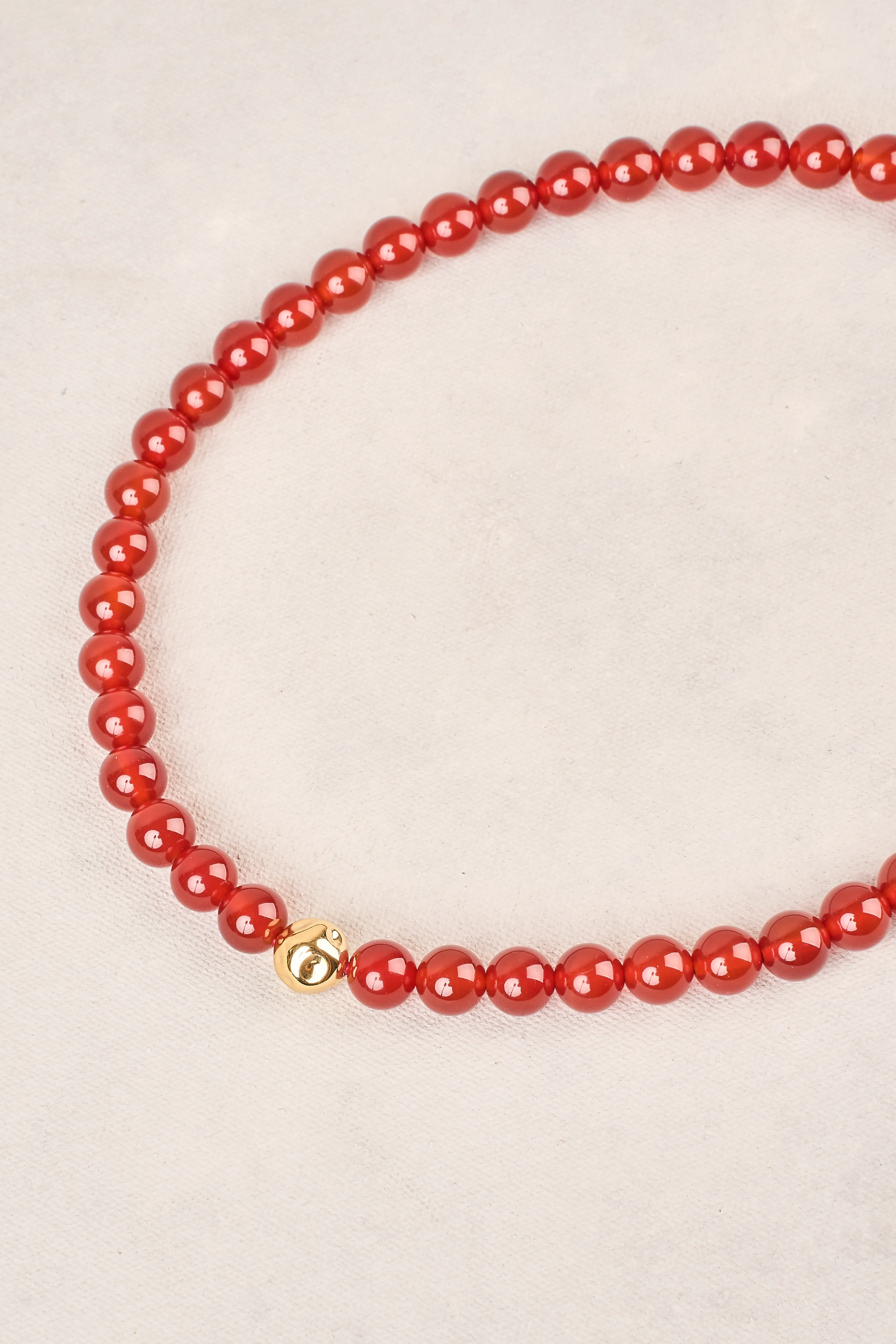 Round Beaded Necklace - Red - Image 7