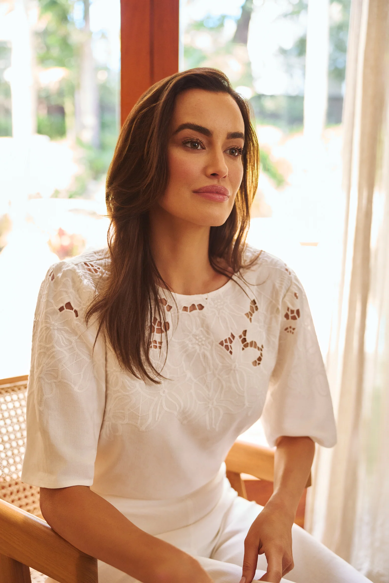 Embroidered Blouse - Warm White - Image 2