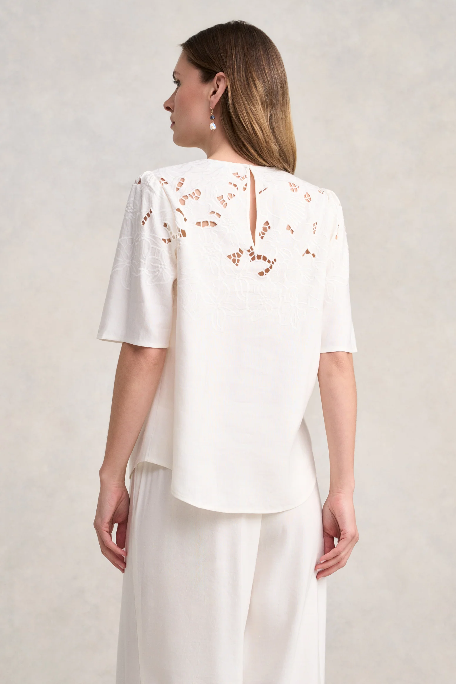 Embroidered Blouse - Warm White - Image 5