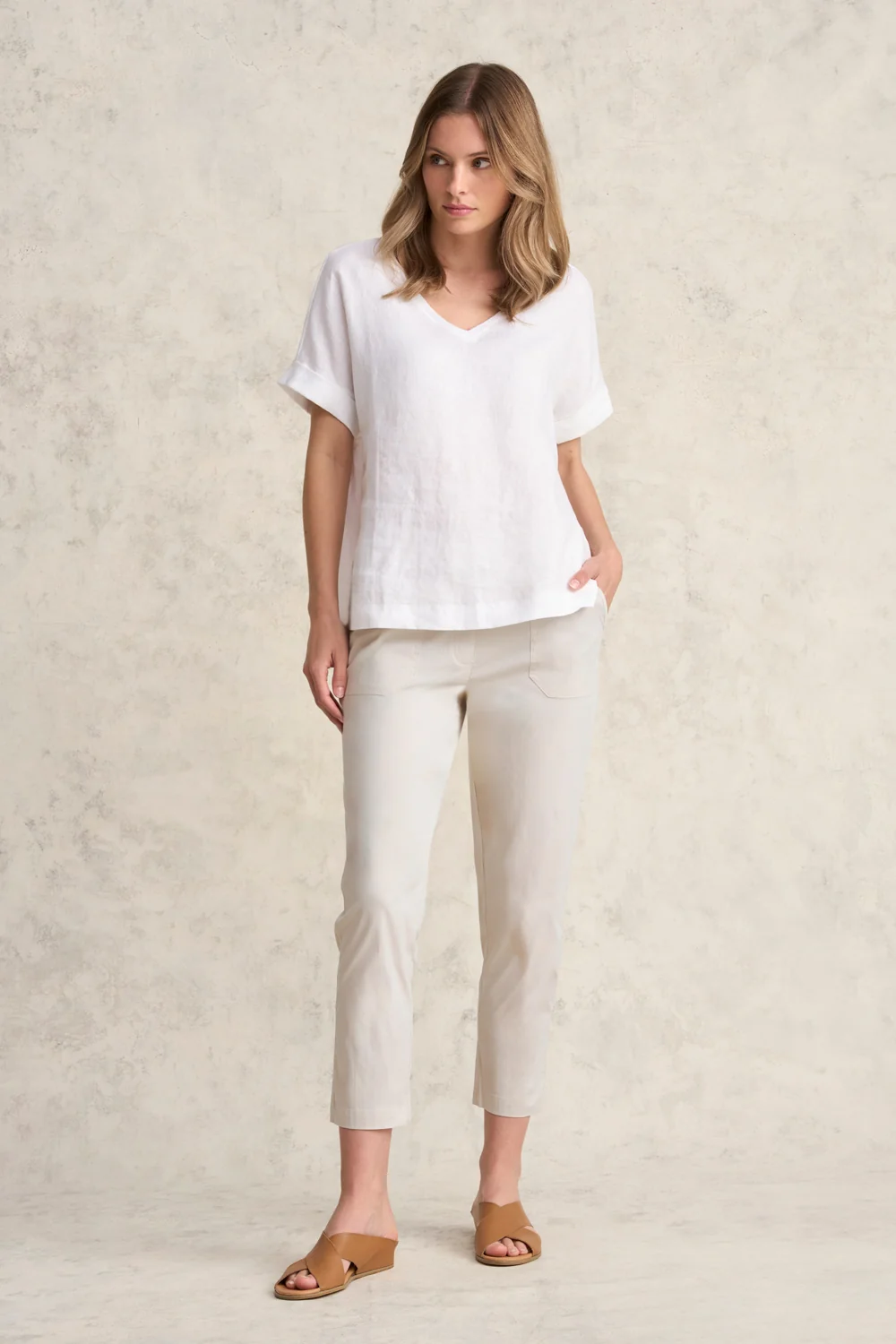 Lightweight Cotton Pant - Pebble - Image 3