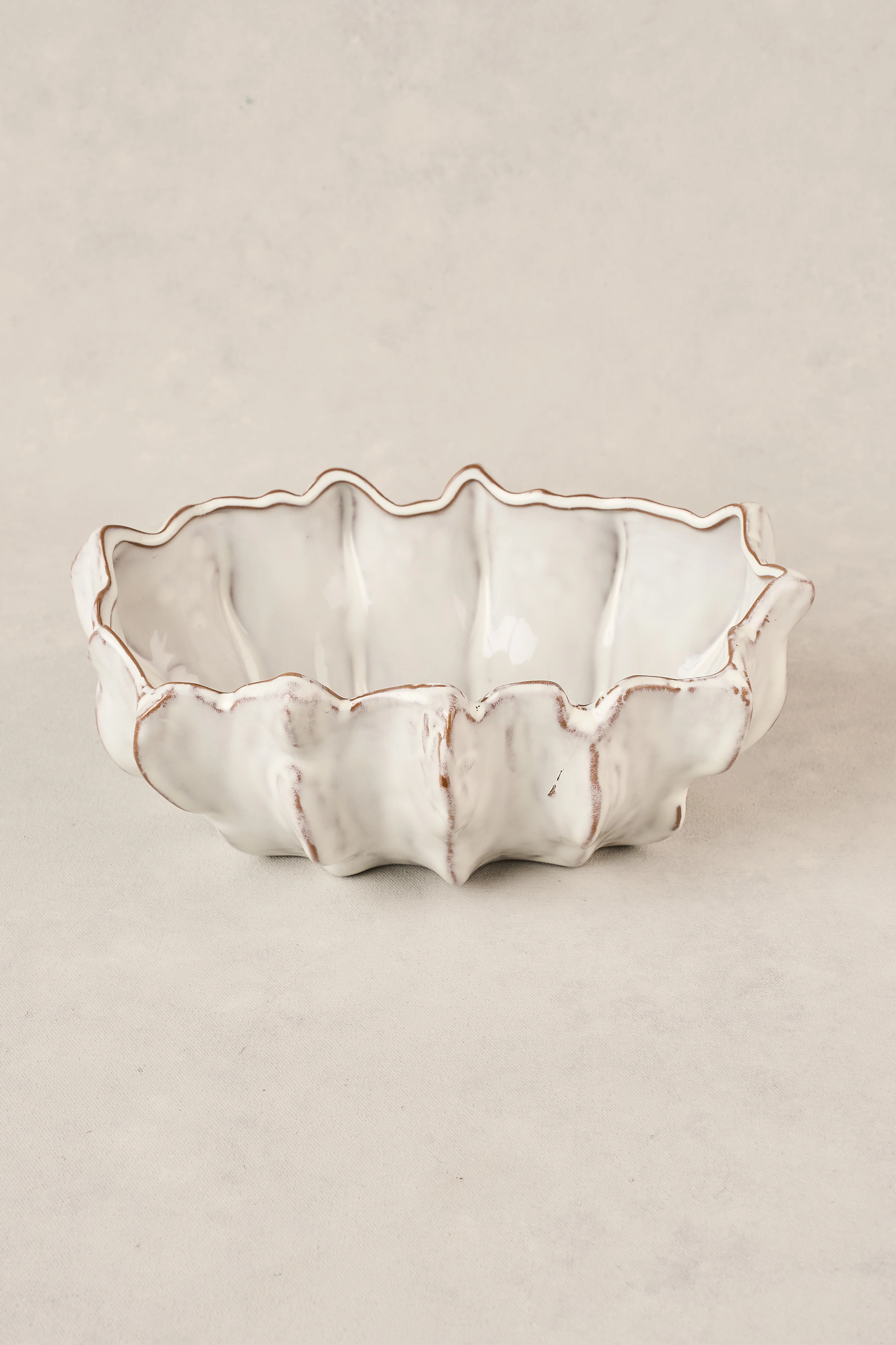 Scalloped Ceramic Bowl