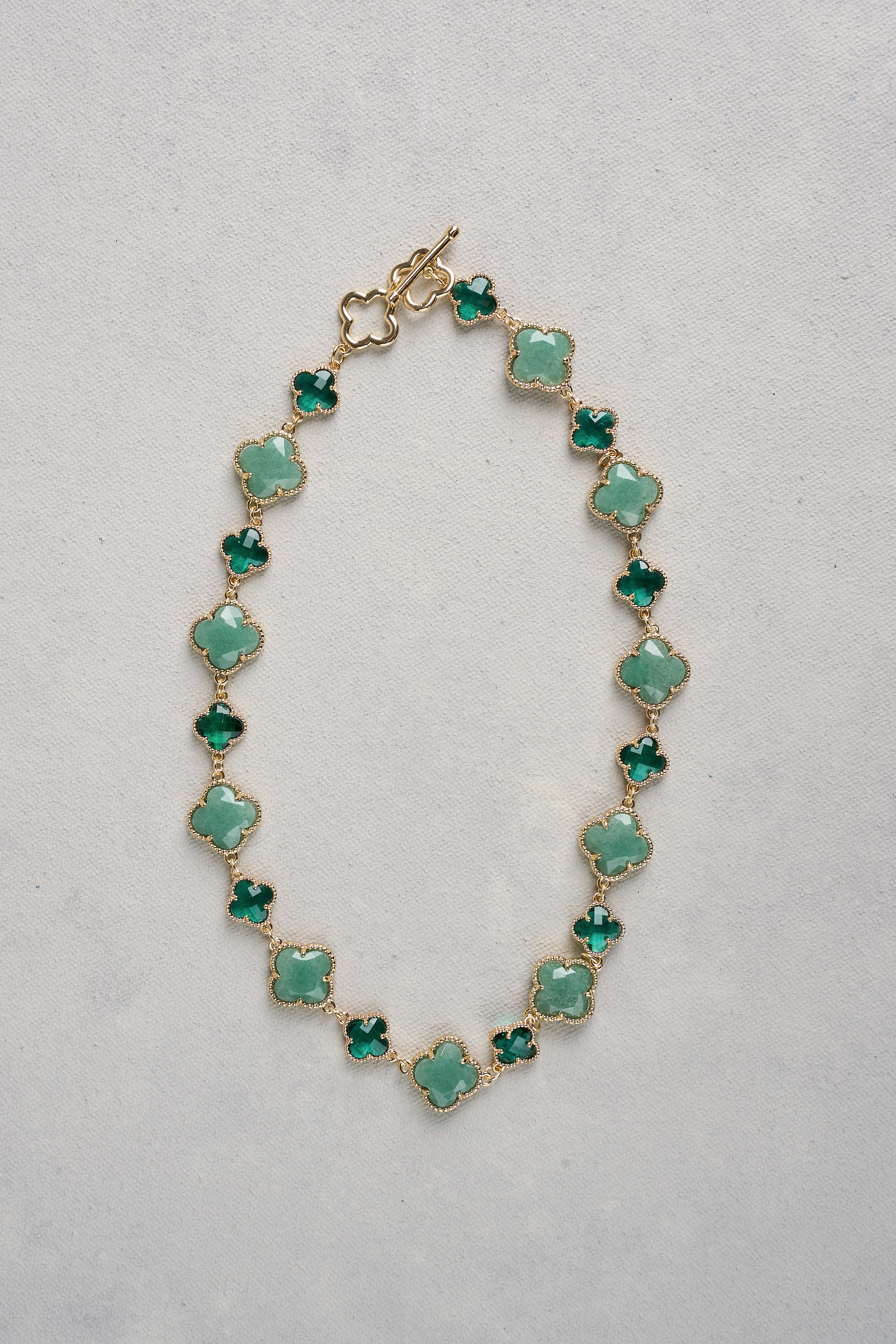 Short Clover Necklace - Green - Image 3