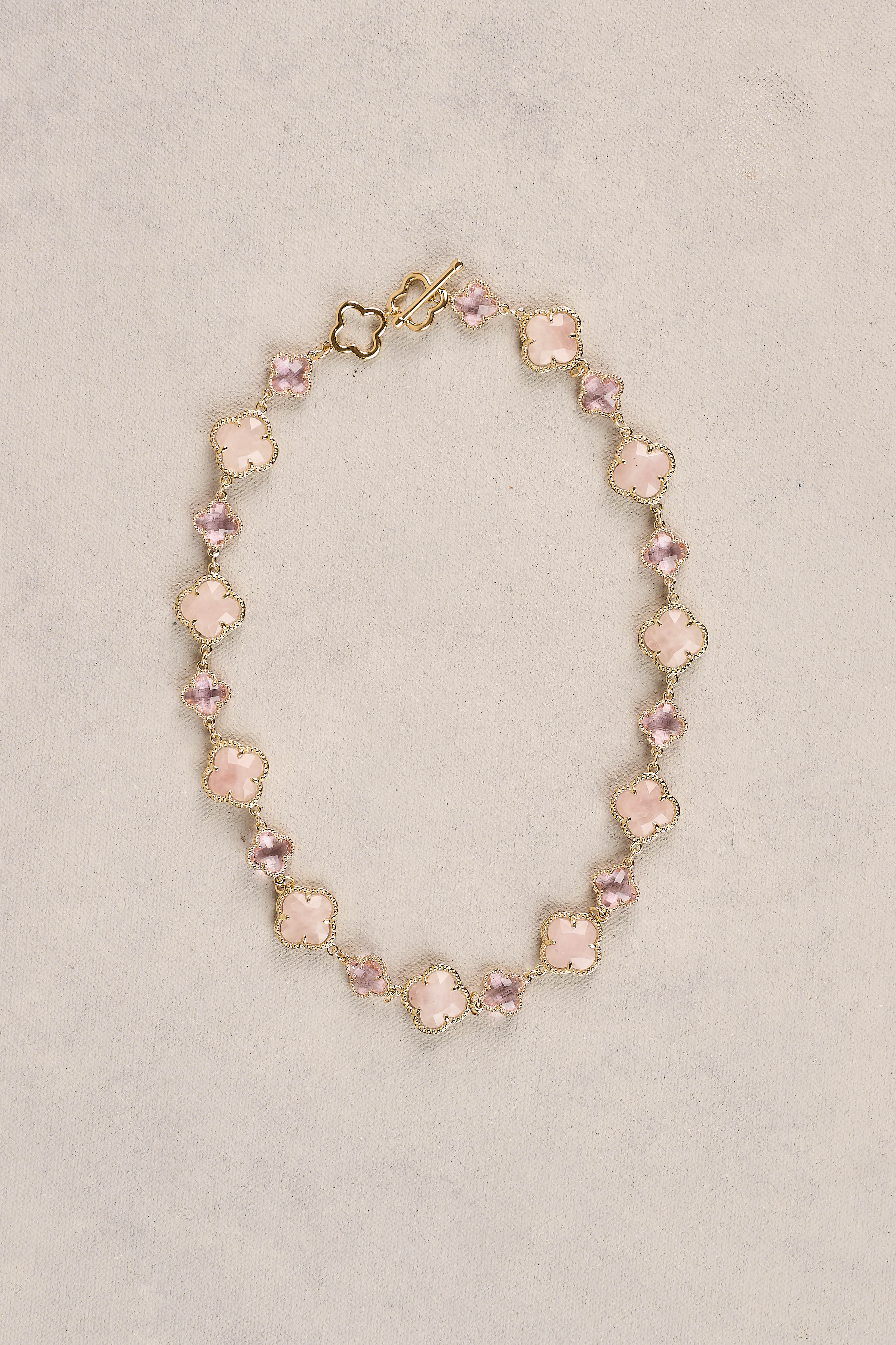 Short Clover Necklace - Light Pink - Image 3