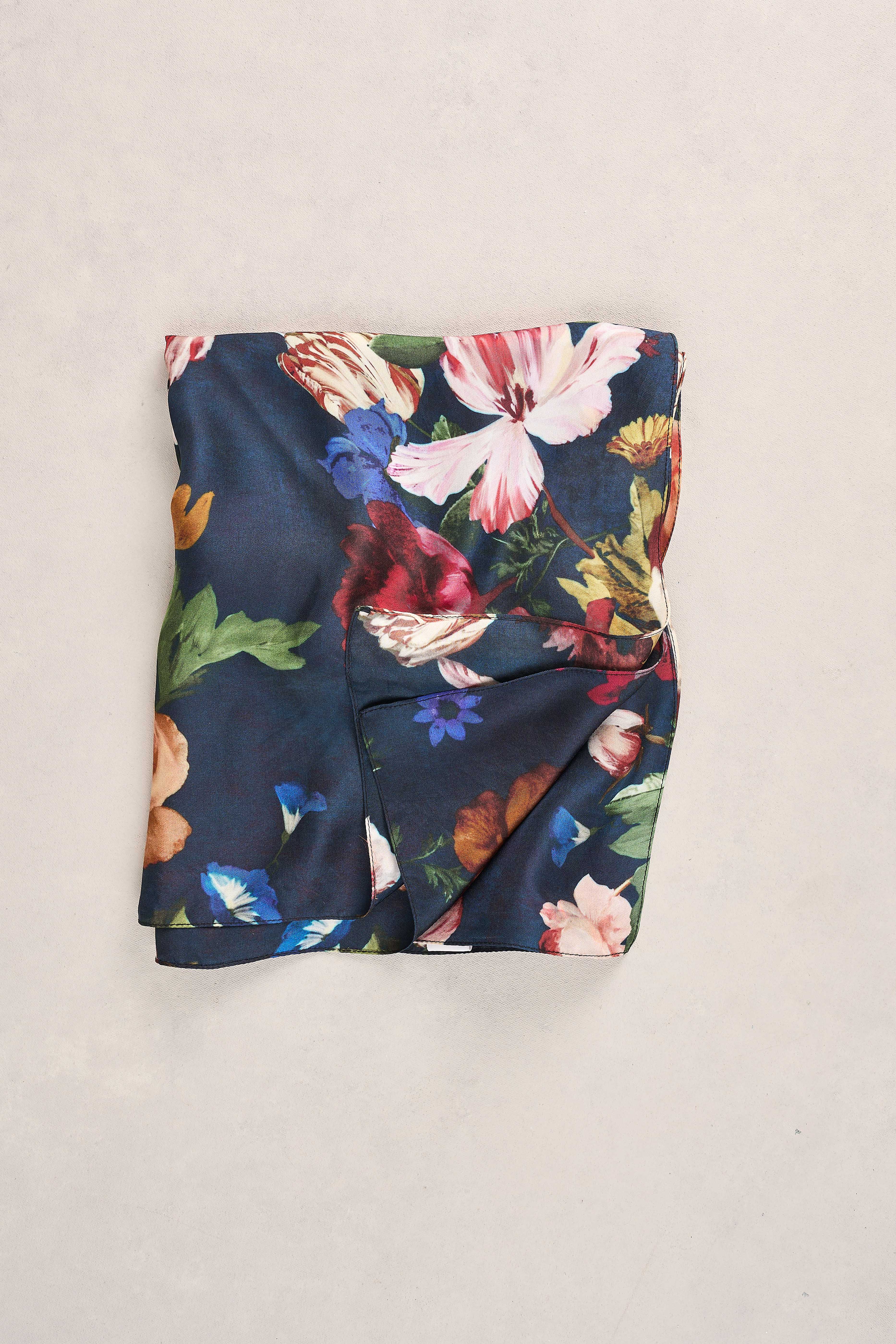 Silk Botanical Floral Scarf - Multicolour - Image 4