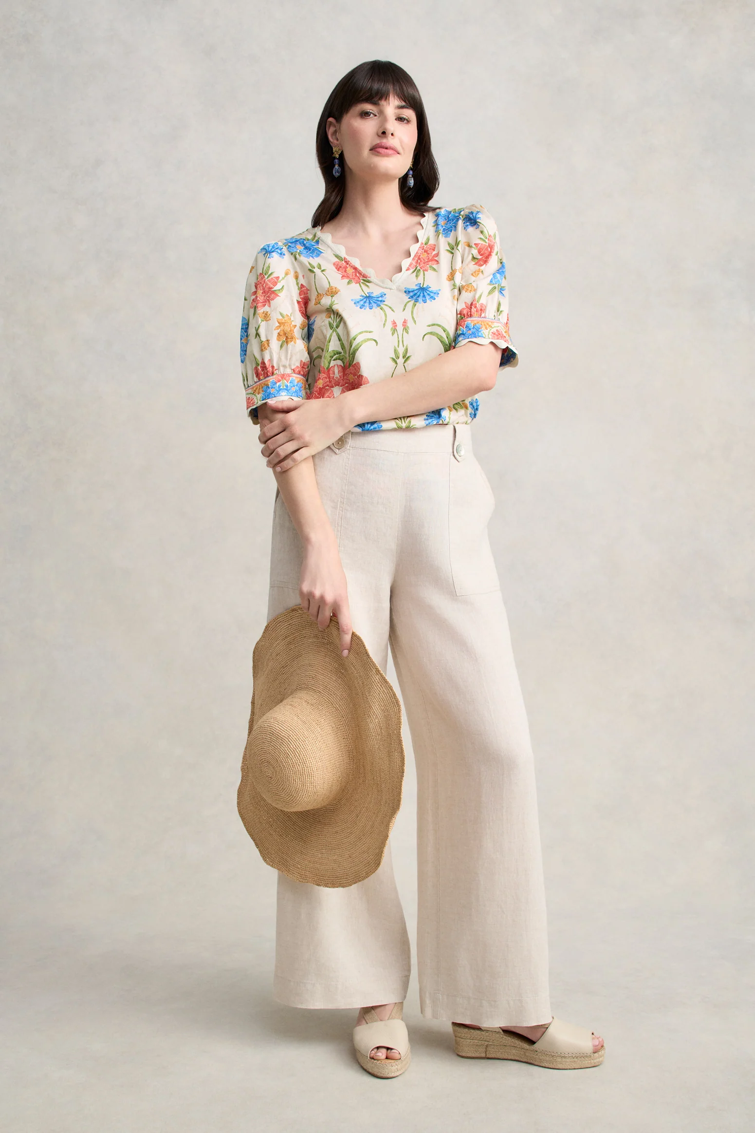 Scallop Detail Blouse - Paradise Print - Image 3