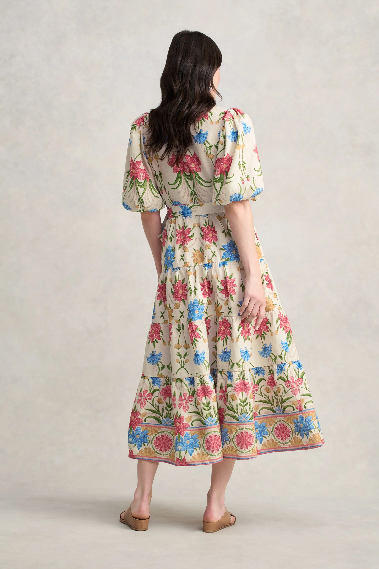Tiered Wrap Dress- Paradise Print - Image 5
