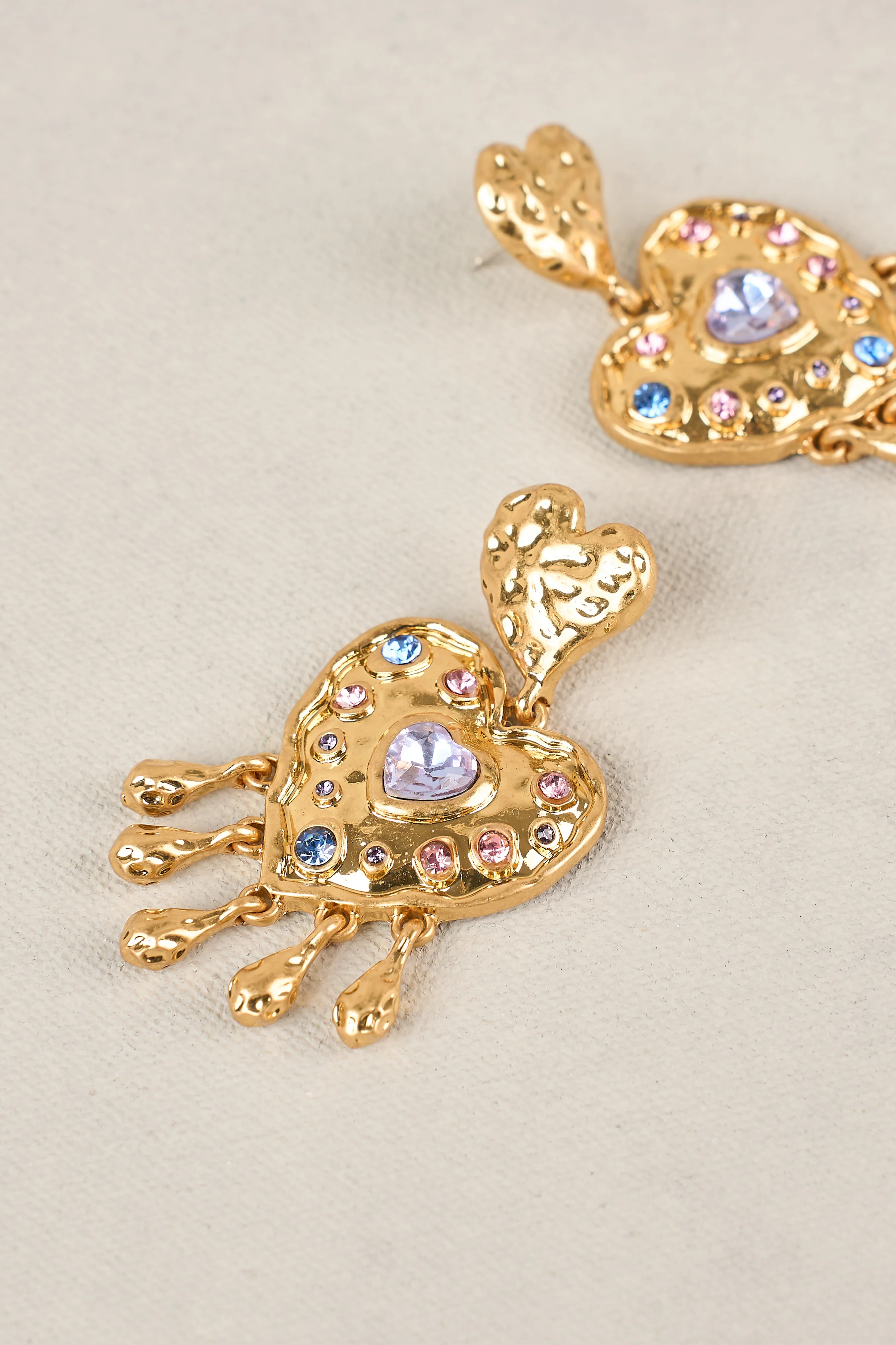 Statement Heart Earrings - Gold - Image 4