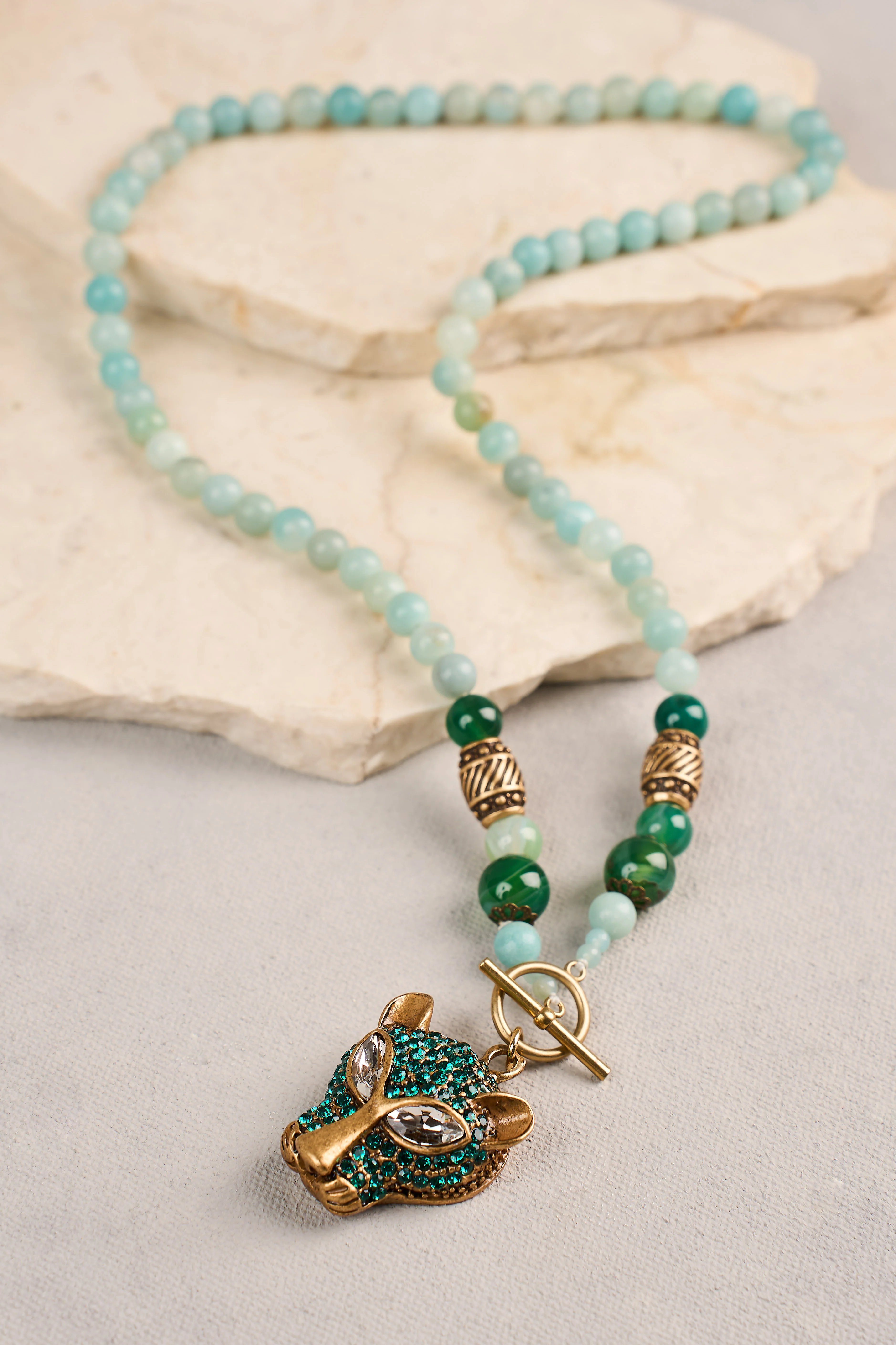 Statement Pendant Necklace - Green