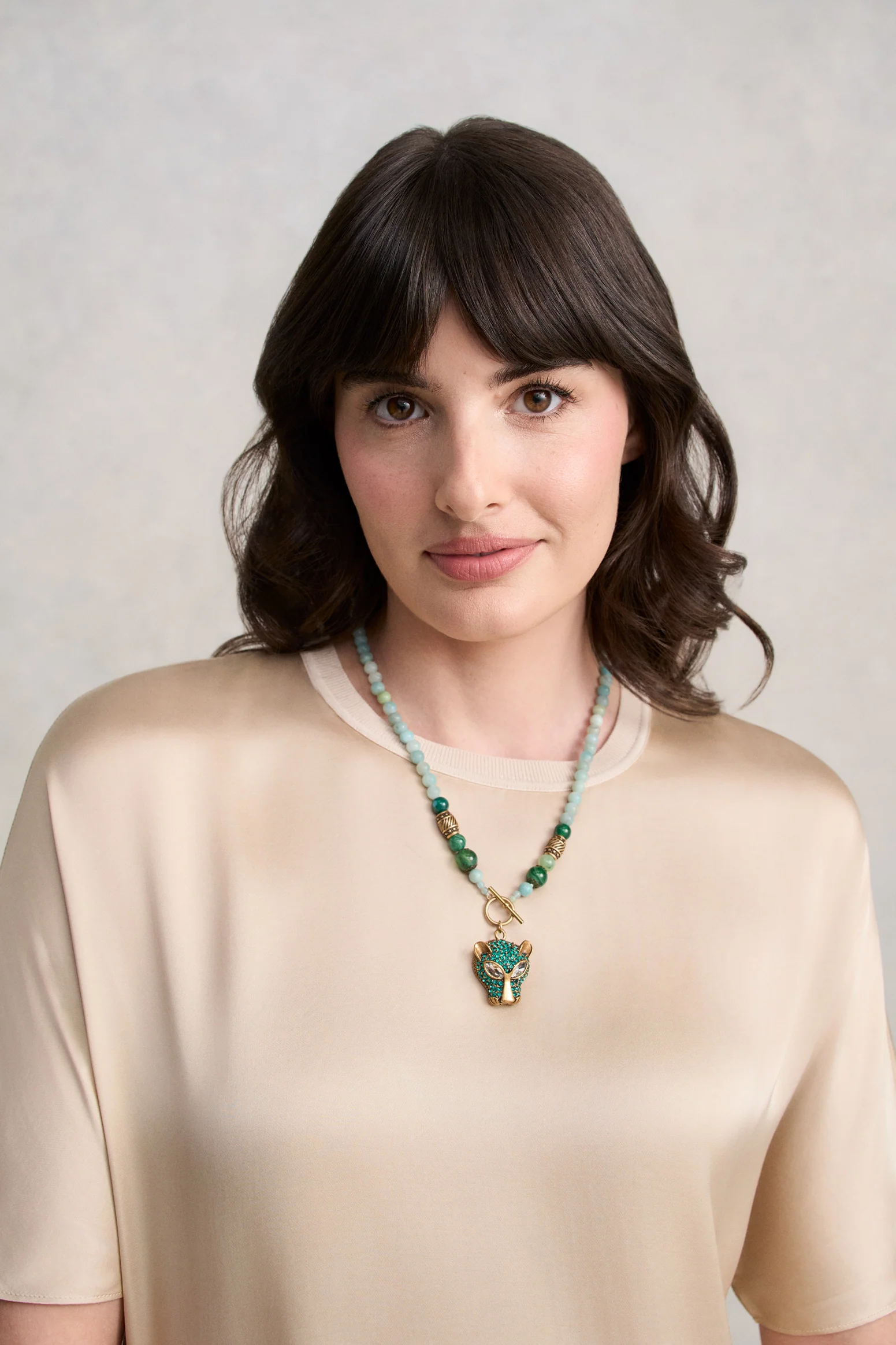 Statement Pendant Necklace - Green - Image 2