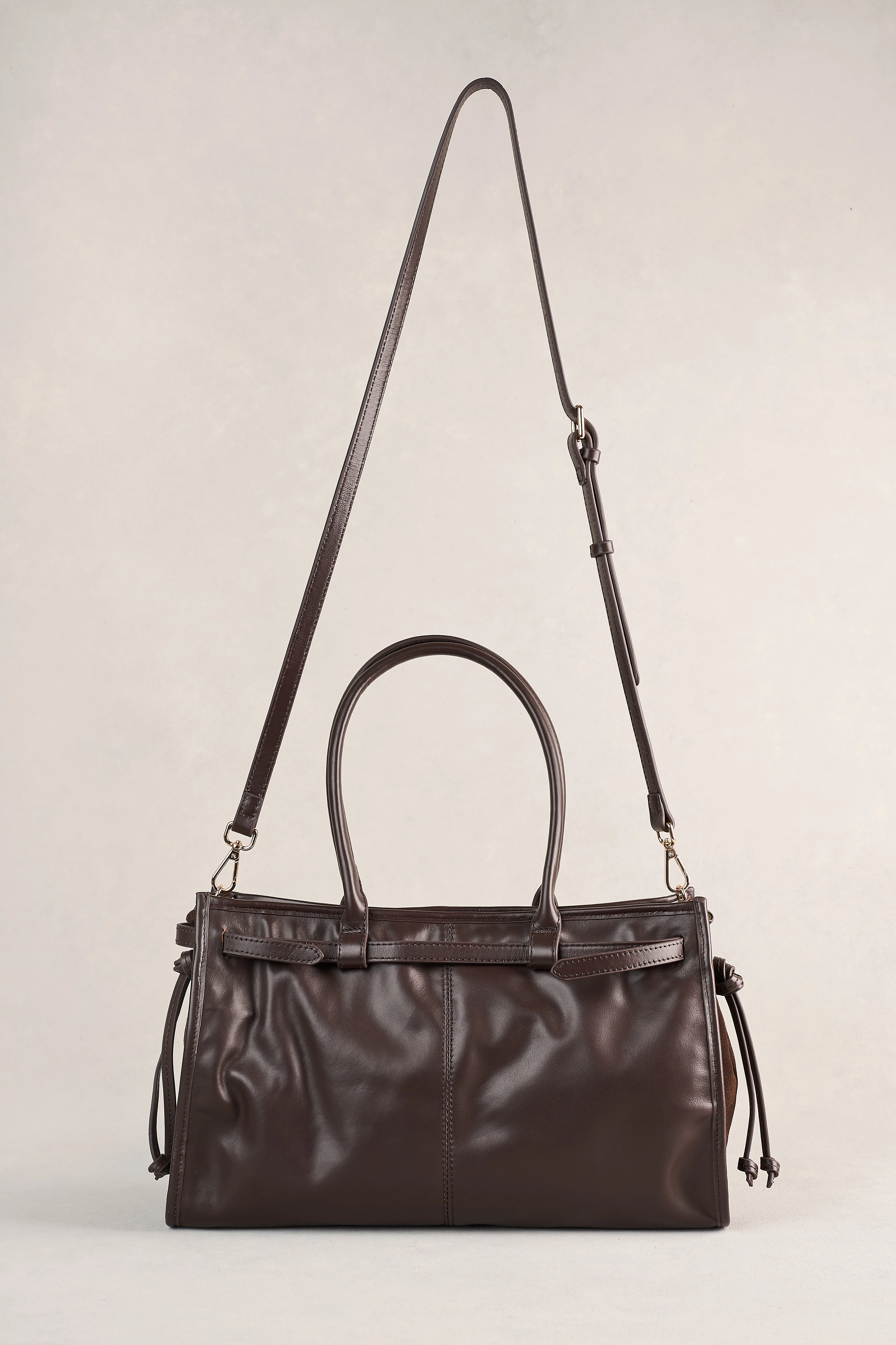 Suede Tote Bag - Chocolate - Image 3