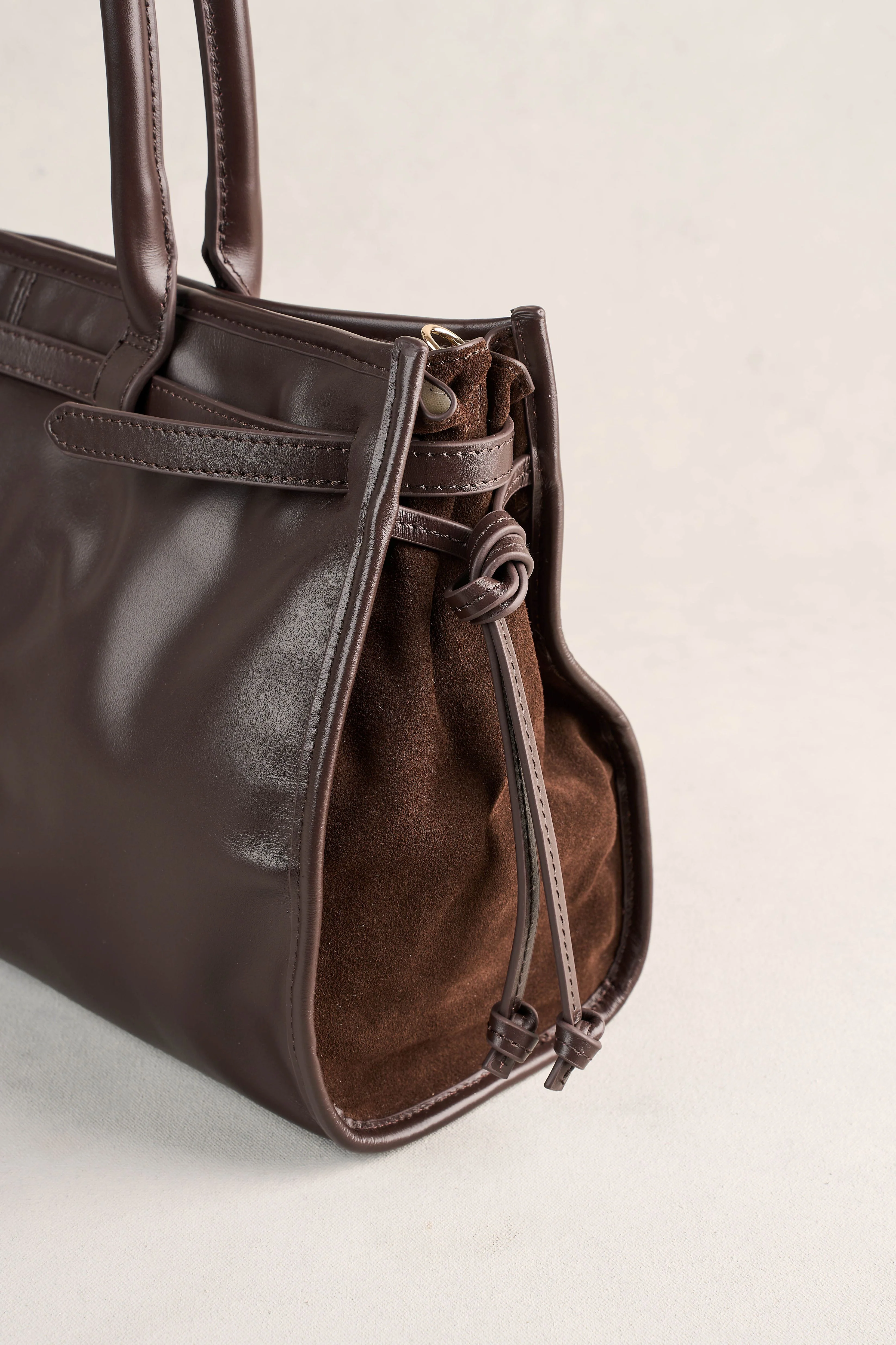 Suede Tote Bag - Chocolate - Image 6