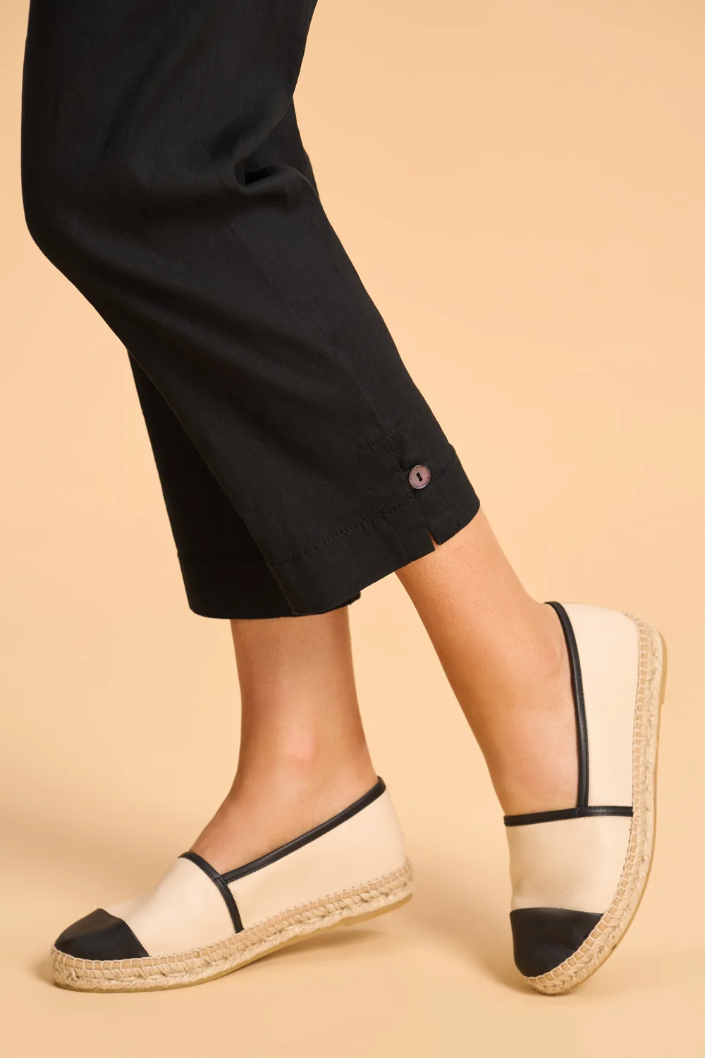 Tab Detail Tapered Pant - Black - Image 6