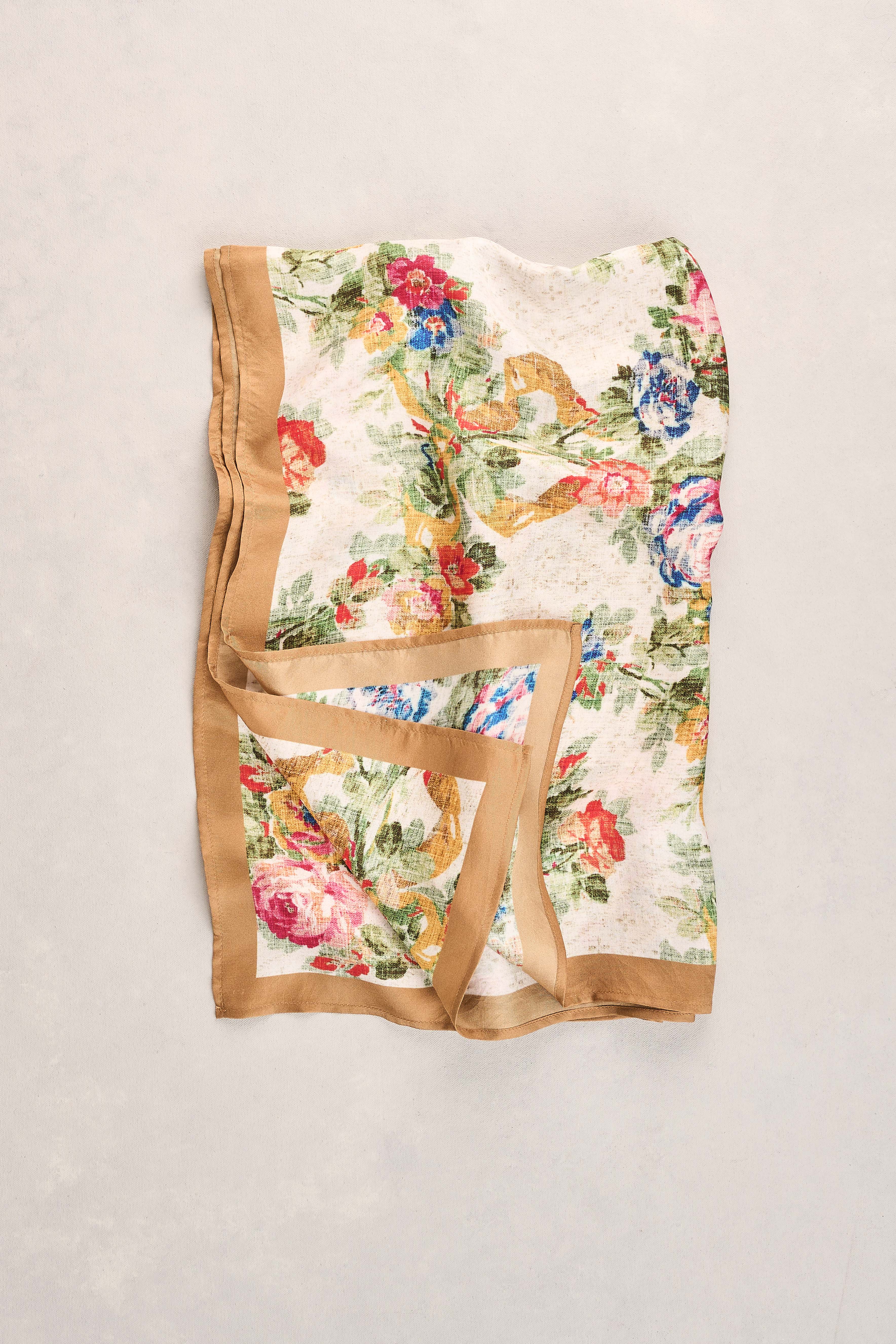 Tapestry Print Silk Scarf - Multicolour - Image 3