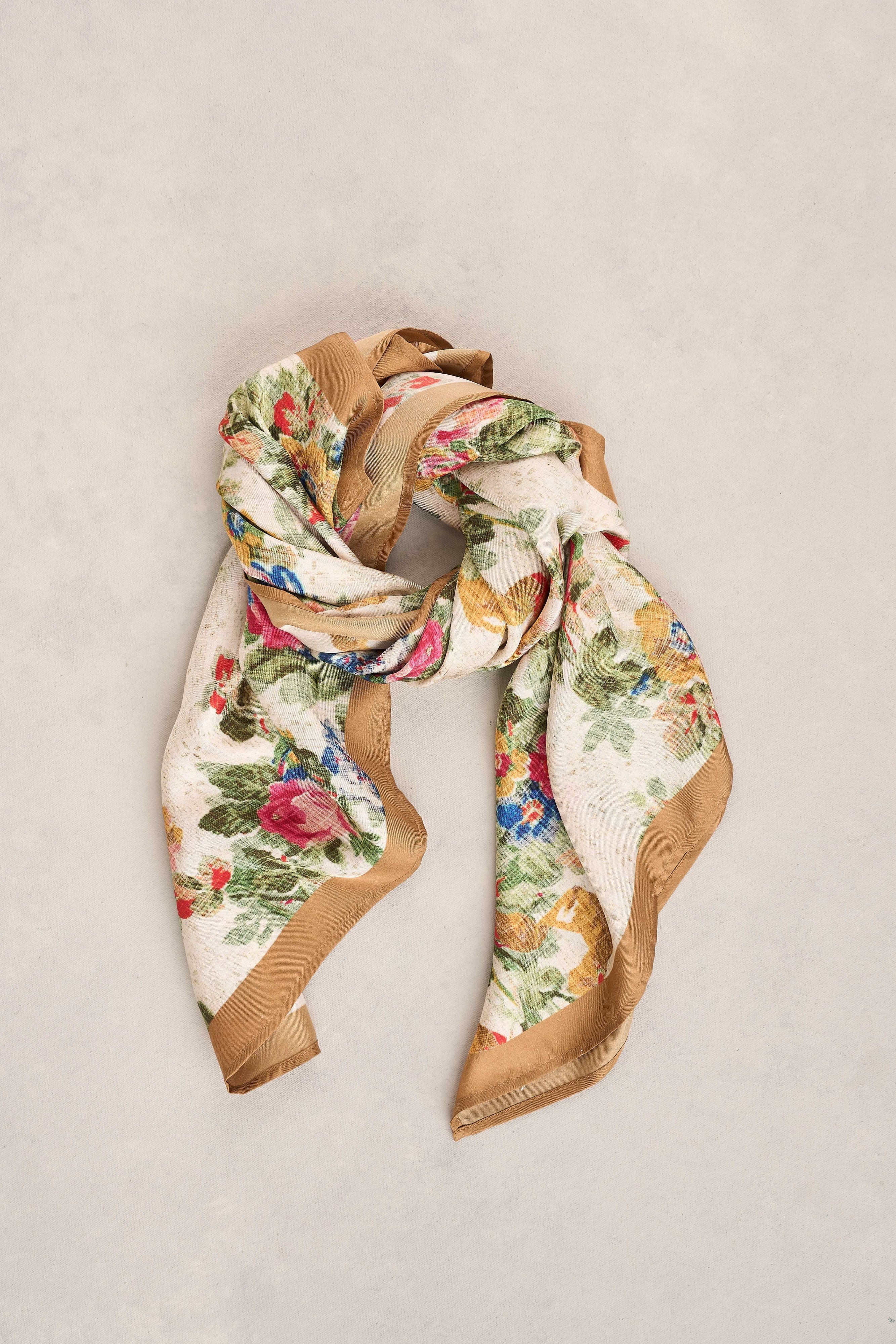 Tapestry Print Silk Scarf - Multicolour - Image 4