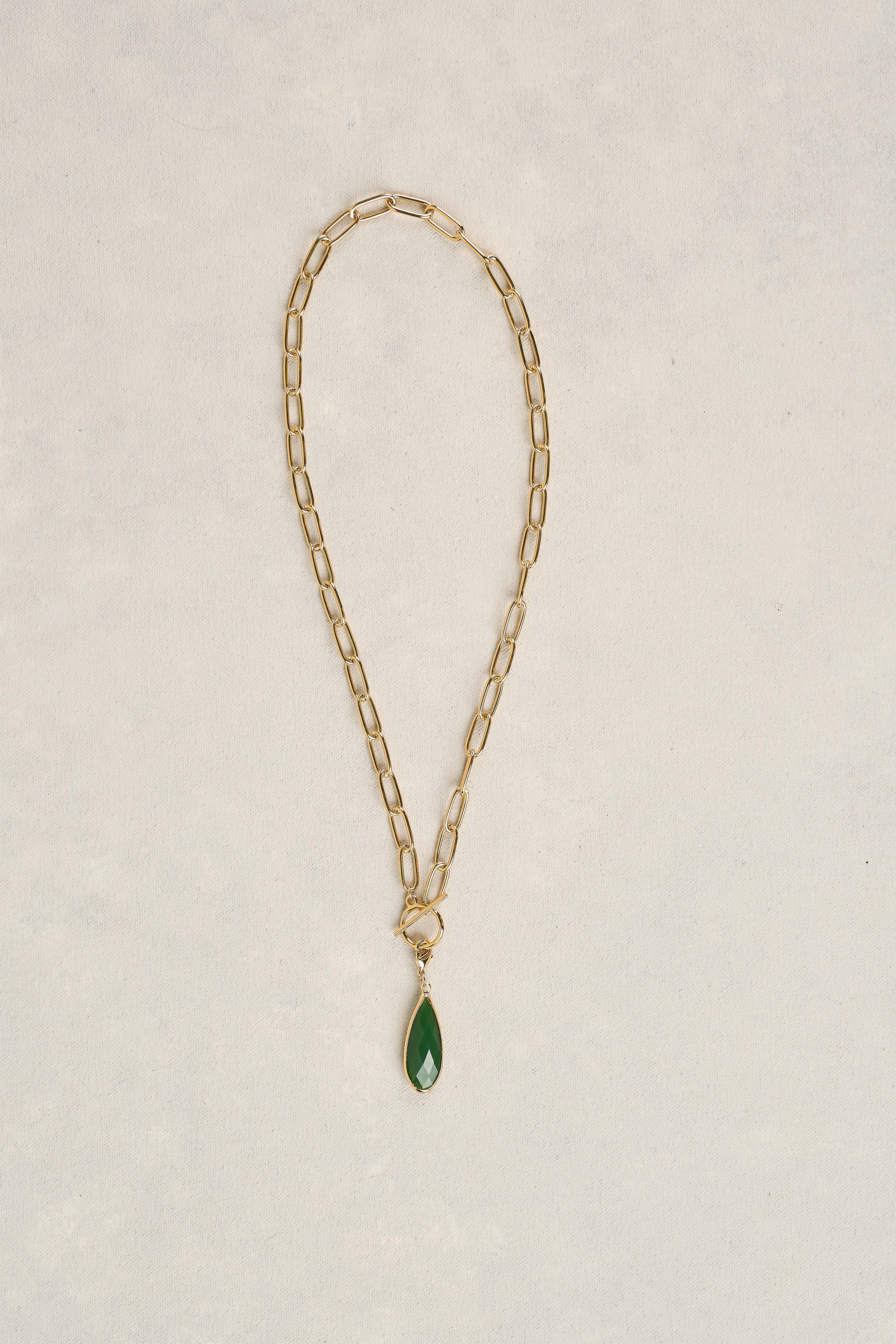 Teardrop Pendant Necklace - Gold - Image 3