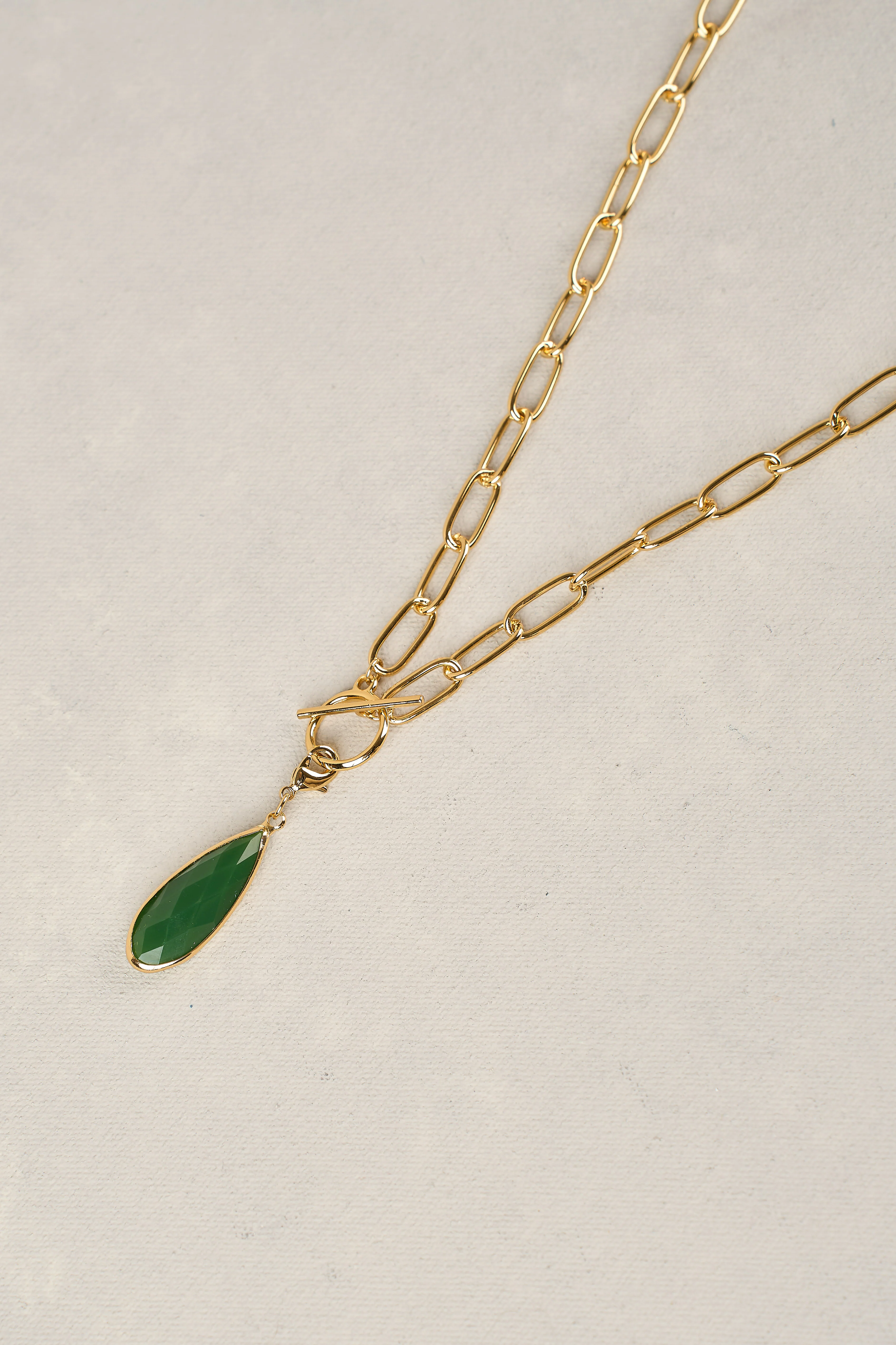 Teardrop Pendant Necklace - Gold - Image 4