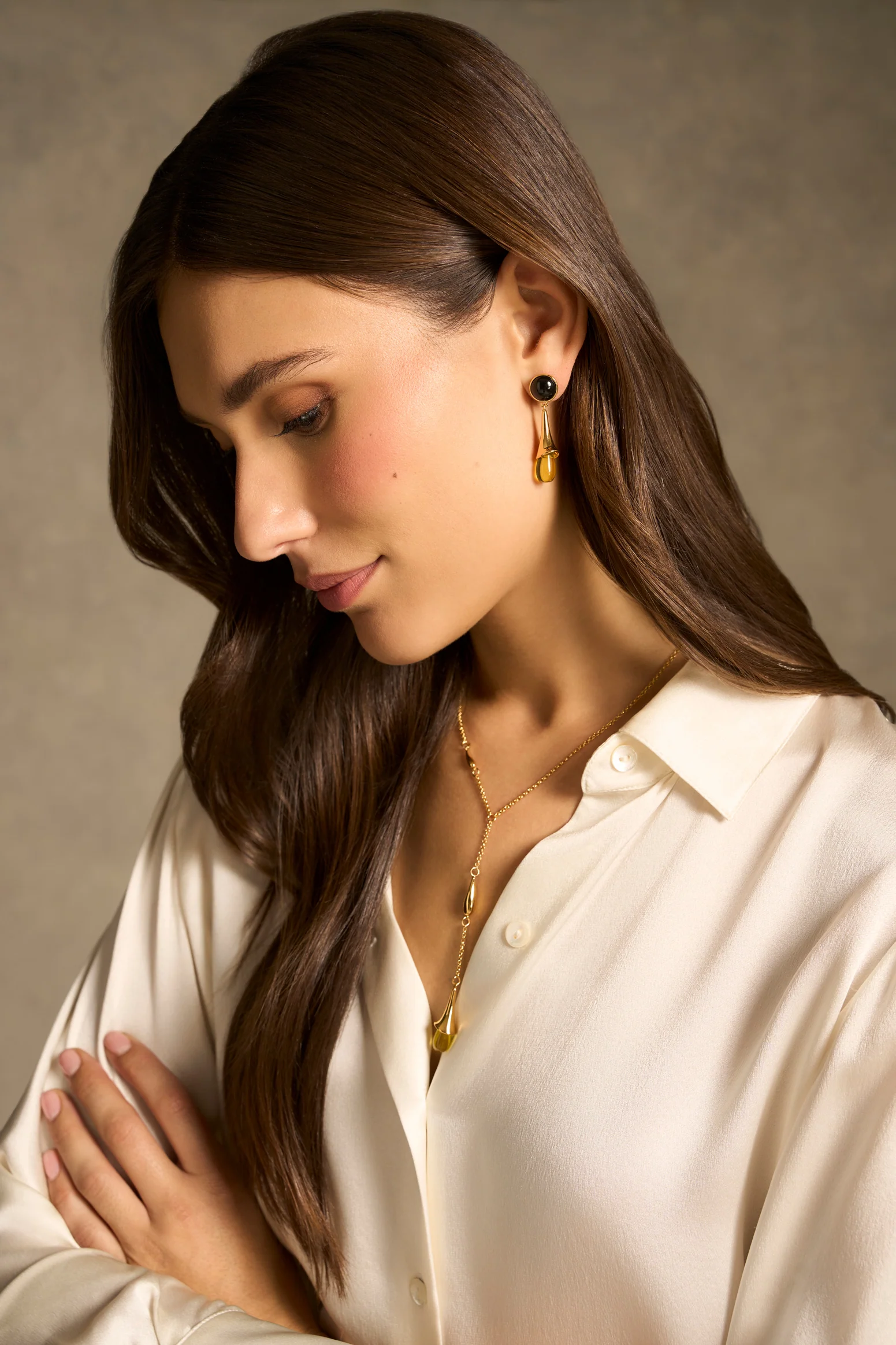 Teardrop Statement Earrings - Lime - Image 2