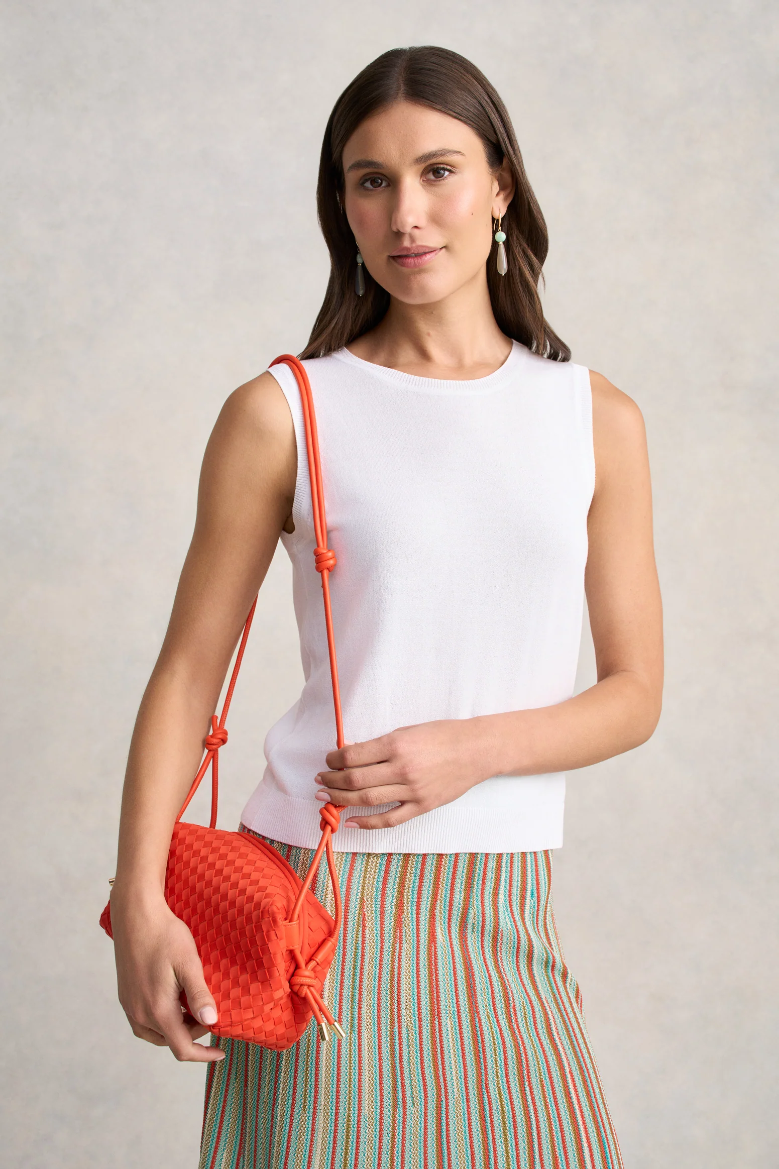 Woven Crossbody Bag - Vermillion Red - Image 2