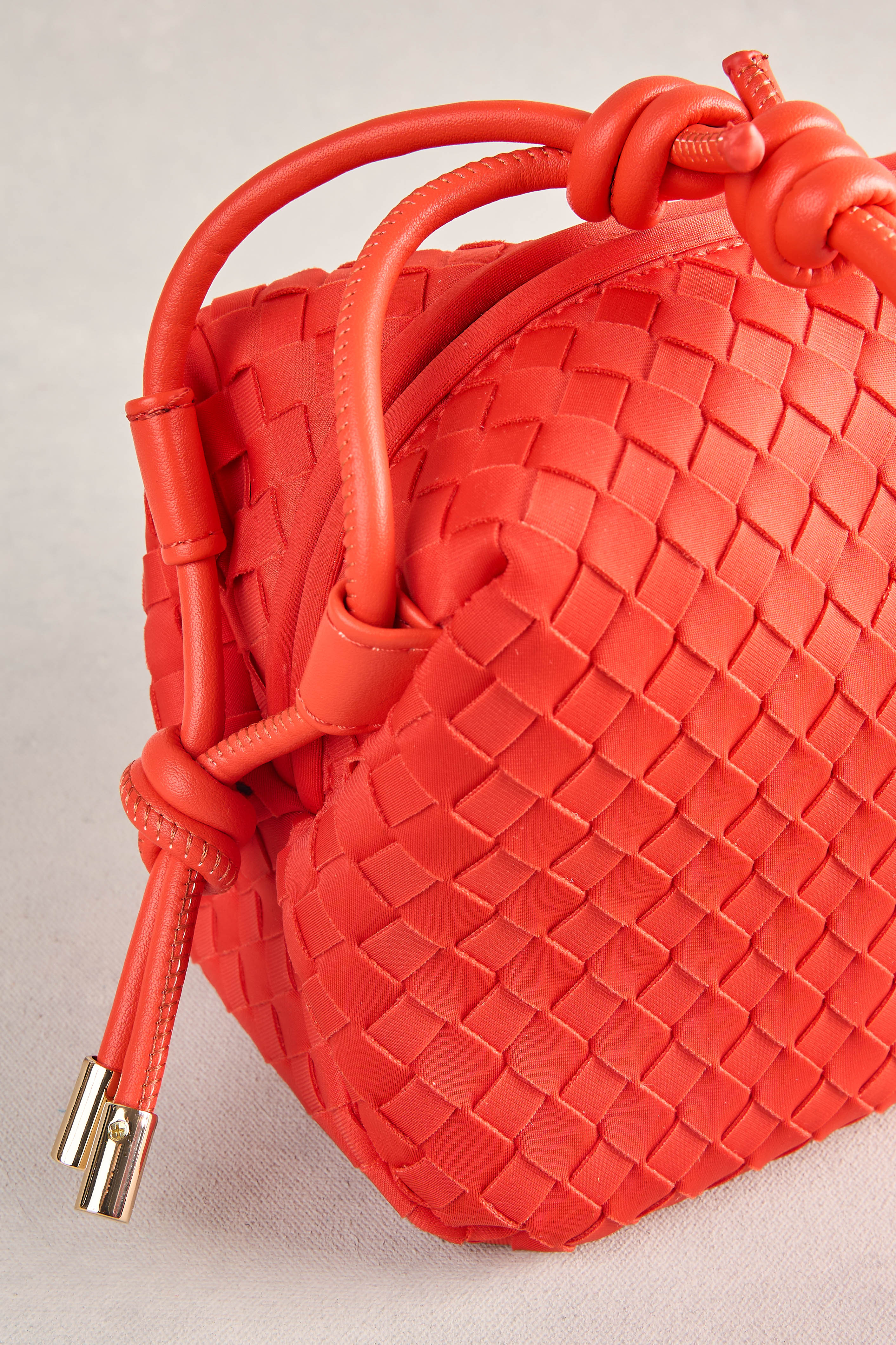 Woven Crossbody Bag - Vermillion Red - Image 3