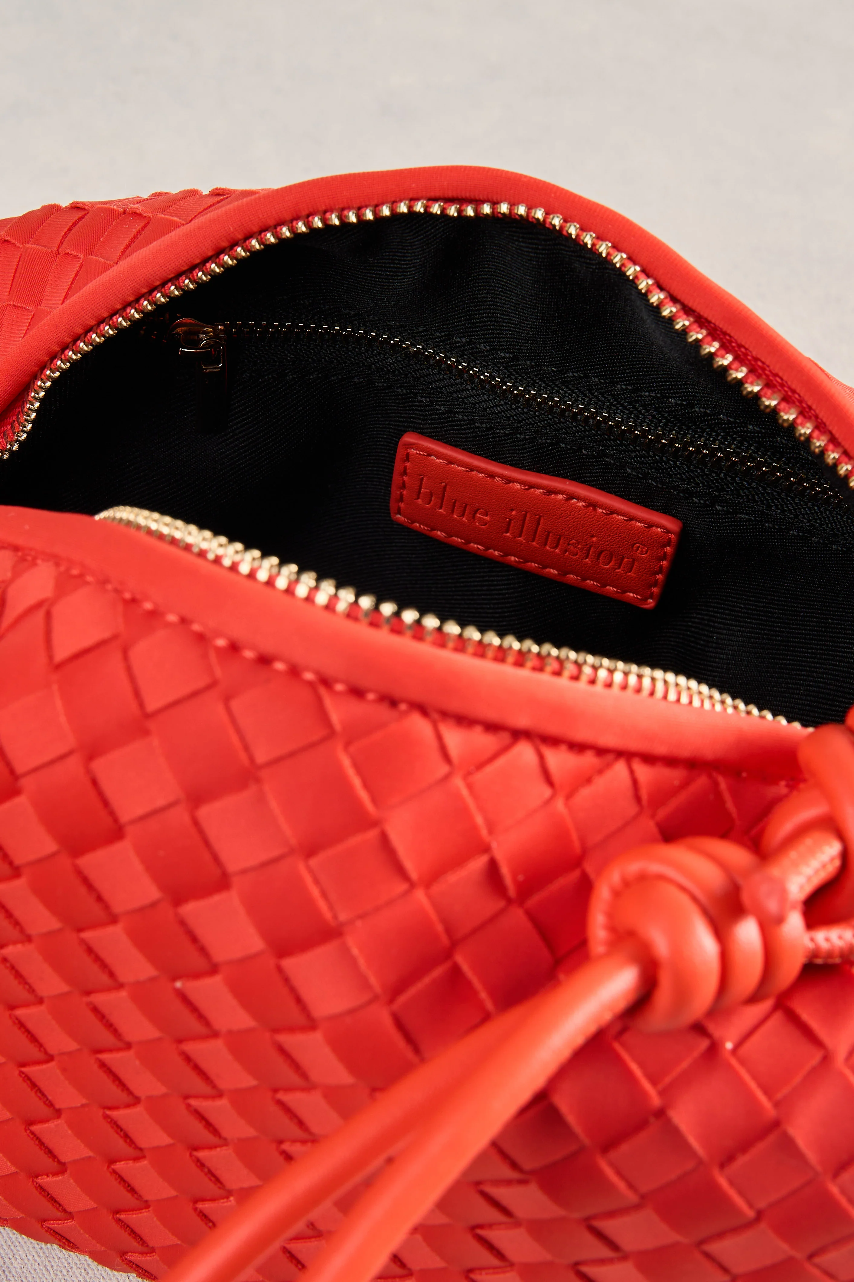 Woven Crossbody Bag - Vermillion Red - Image 4