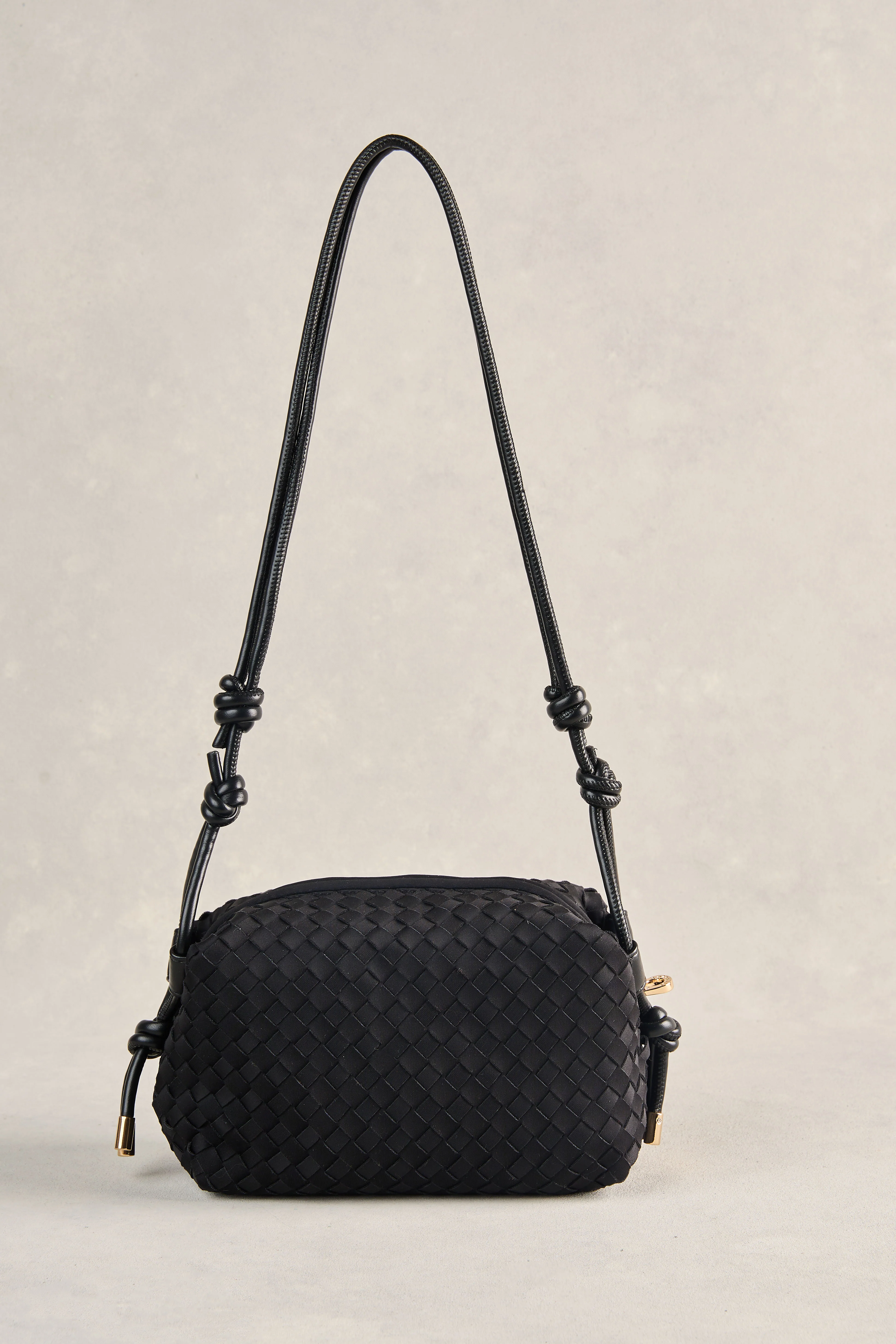Woven Crossbody Bag - Black - Image 6