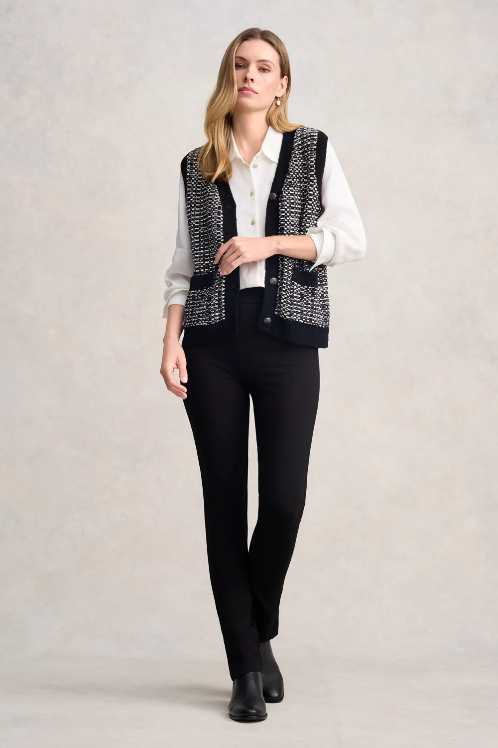 Tape Yarn Vest - Black Multi - Image 2