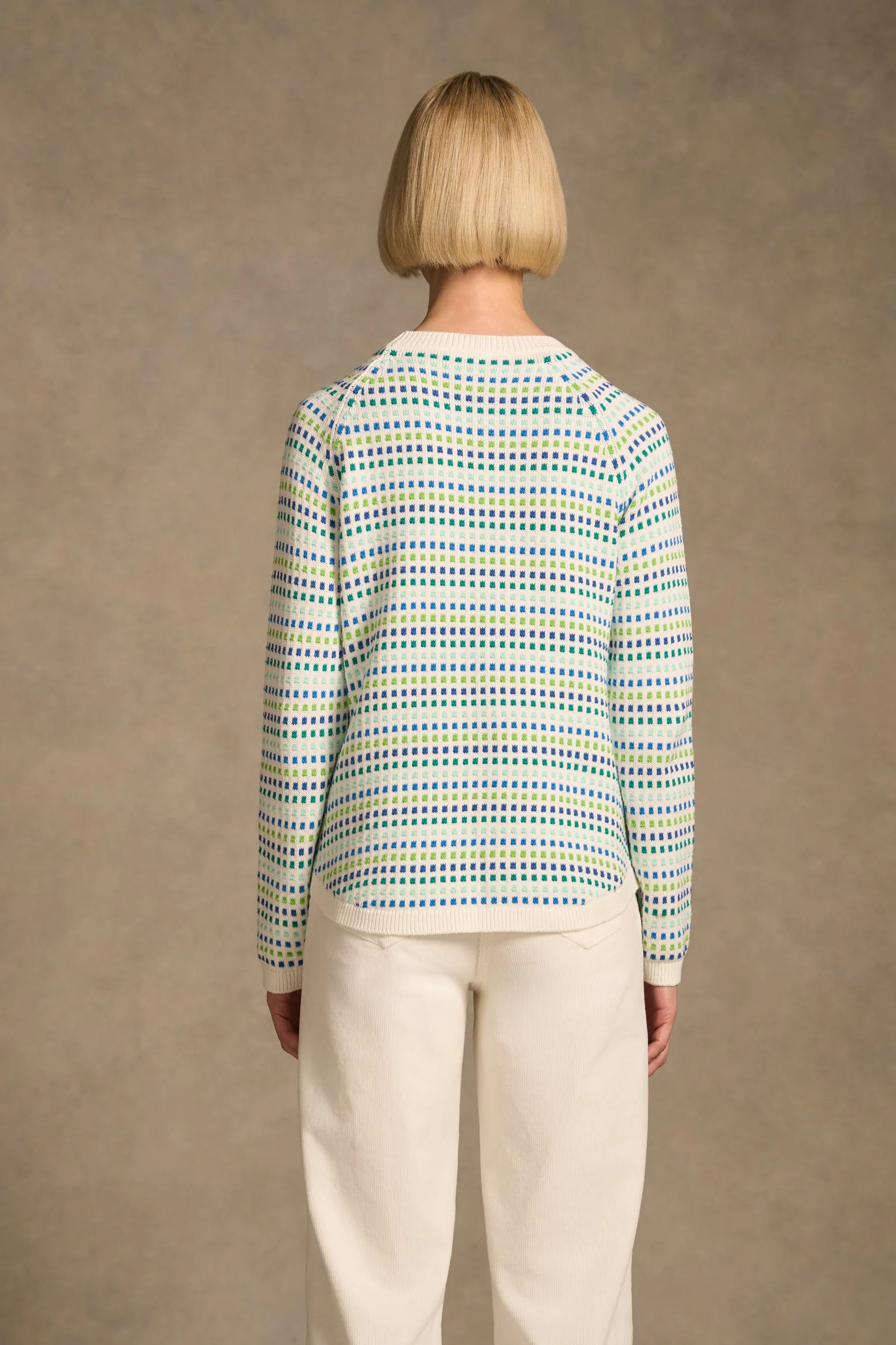 Jacquard Cotton Jumper - Multi-Colour Dot - Image 5