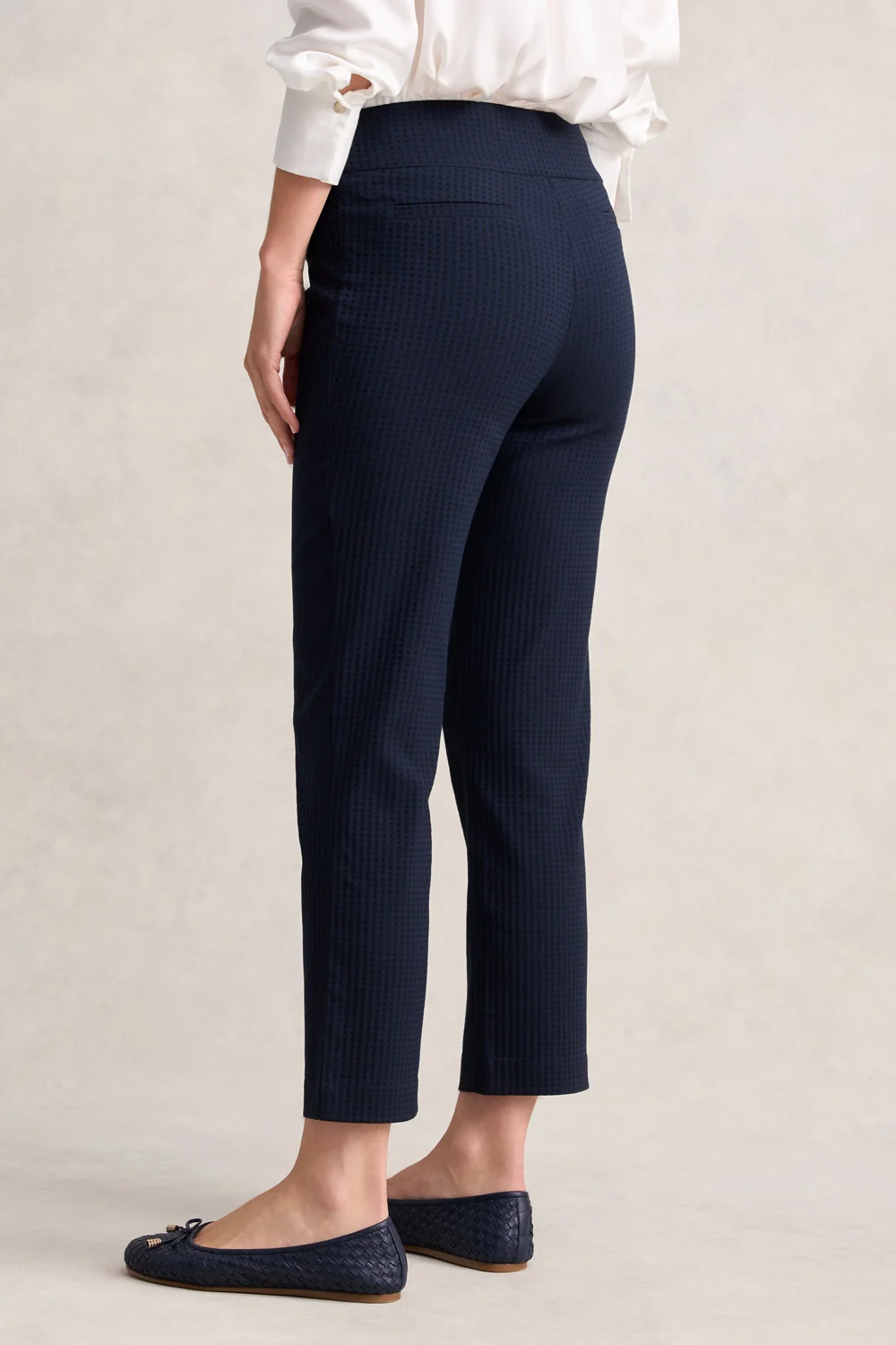 Check Textured Pant - Navy Check - Image 4